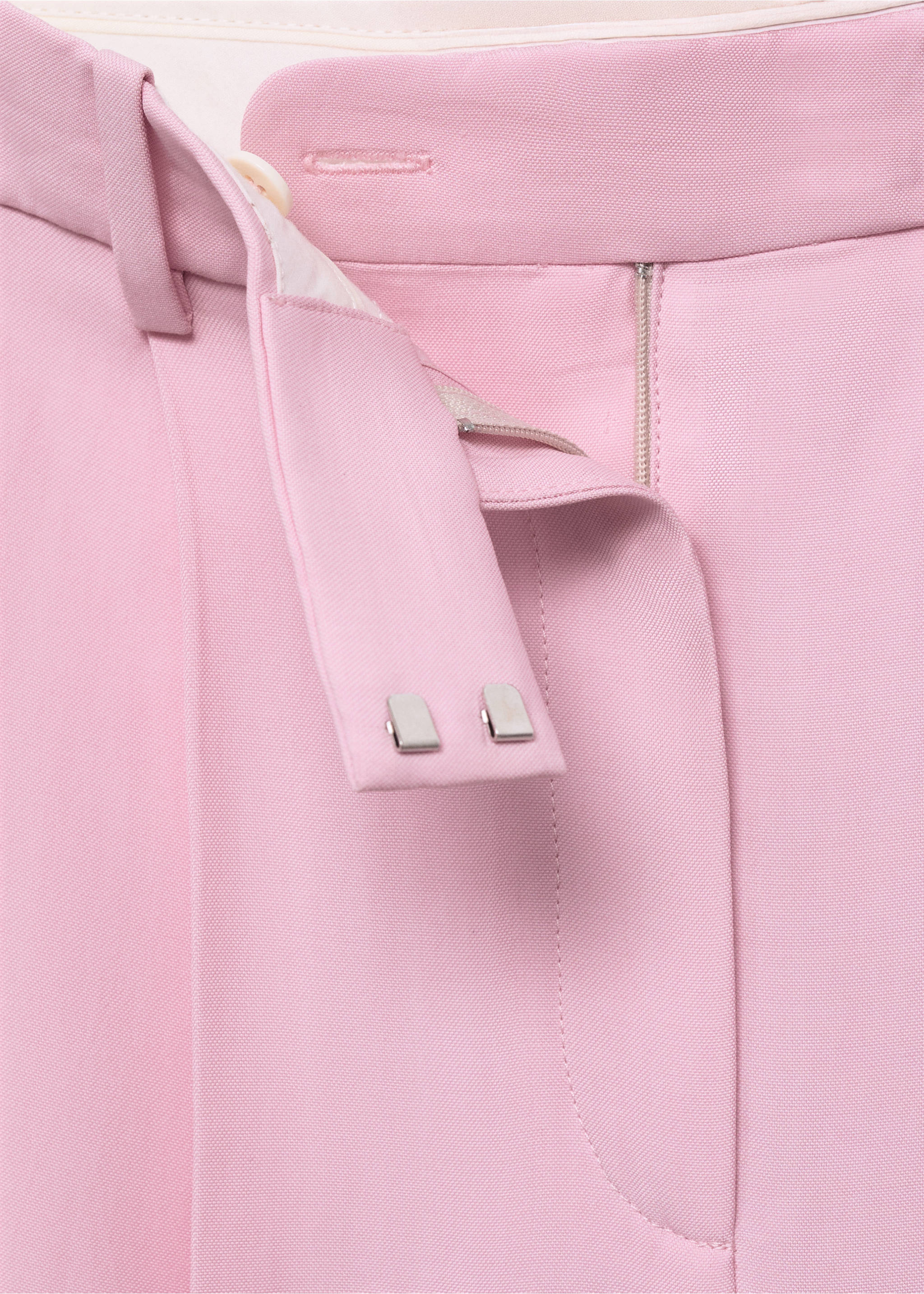 Wide leg suit trousers - Details of the article 8, Pink. Ref: 17014150-00.