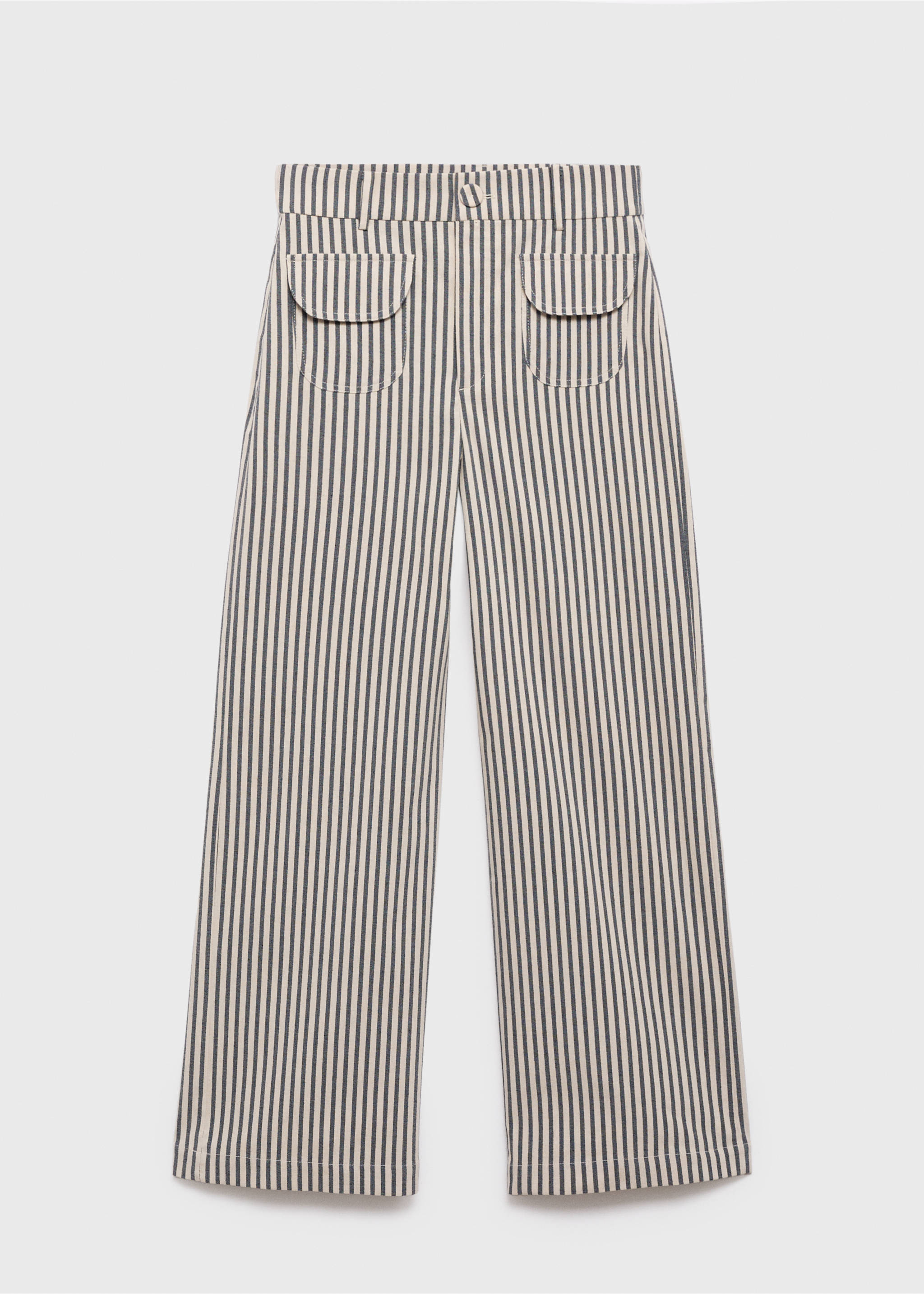 Pantalon rayé avec poches - Article sans modèle, Écru. Ref: 17014152-00.