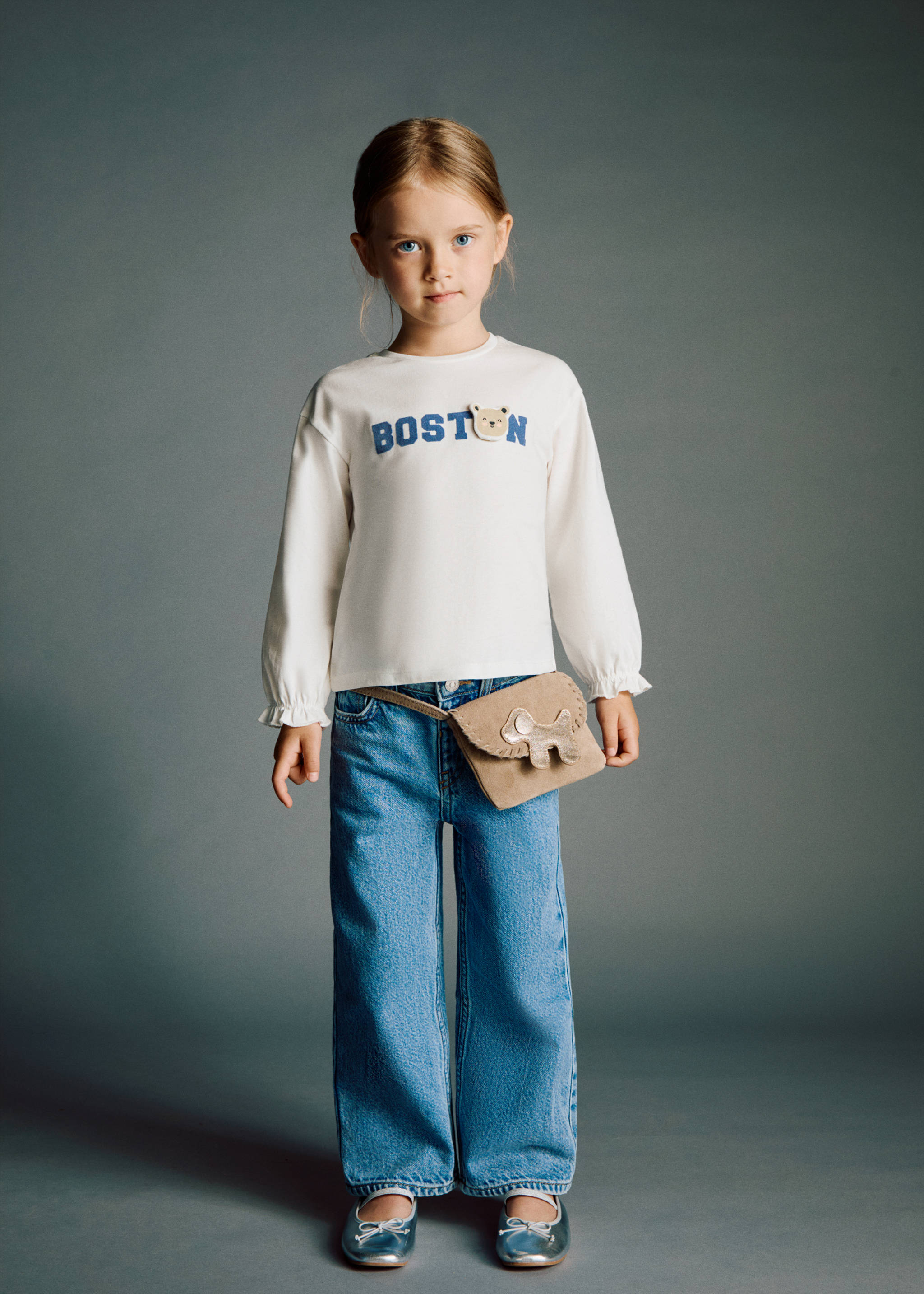 T-shirt coton broderie enfant - Plan moyen