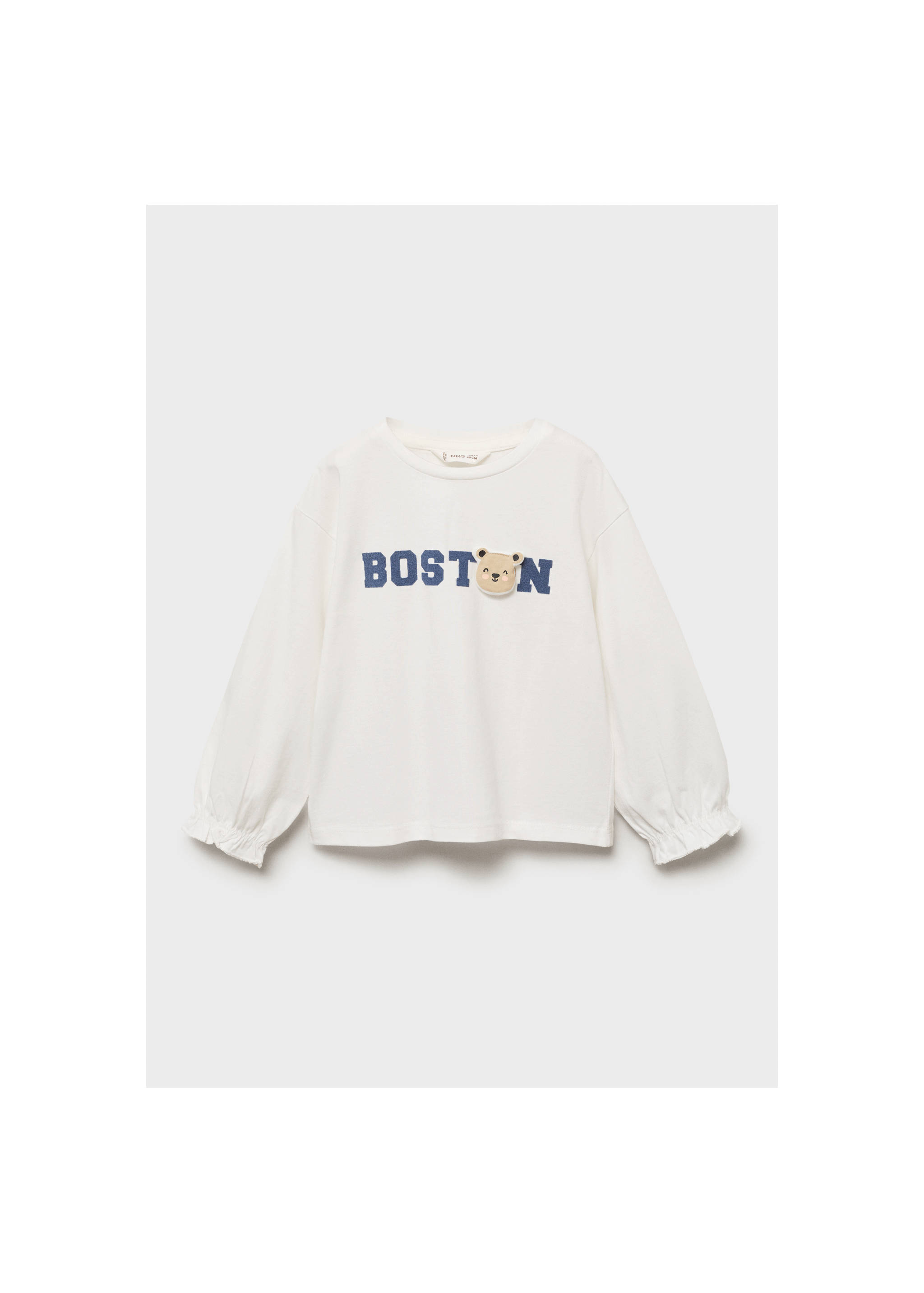 Children's embroidered cotton t-shirt - Details of the article 9, Off White. Ref: 17014425-00.