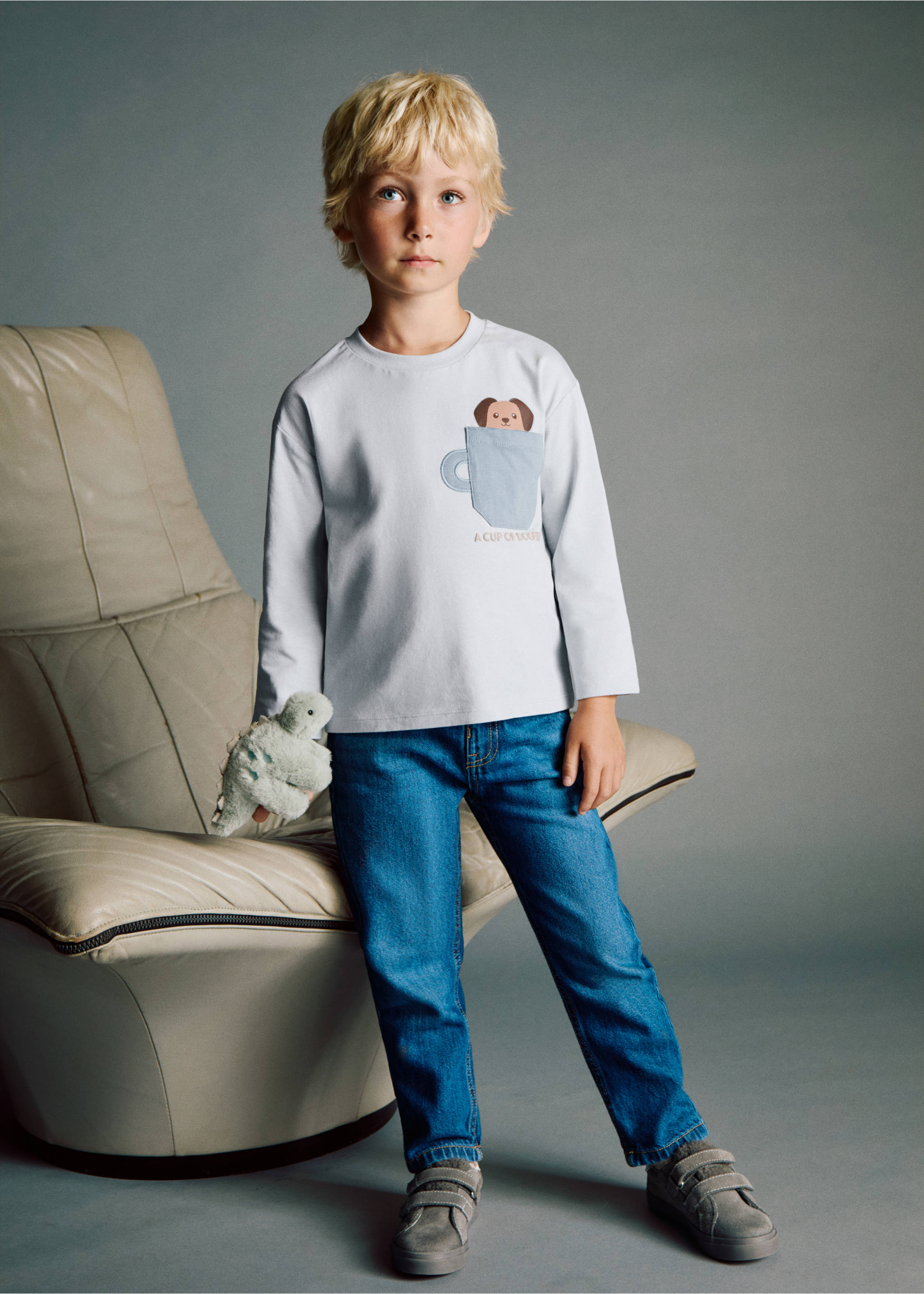 Chest-pocket printed T-shirt - General plane, Sky Blue. Ref: 17014431-00.