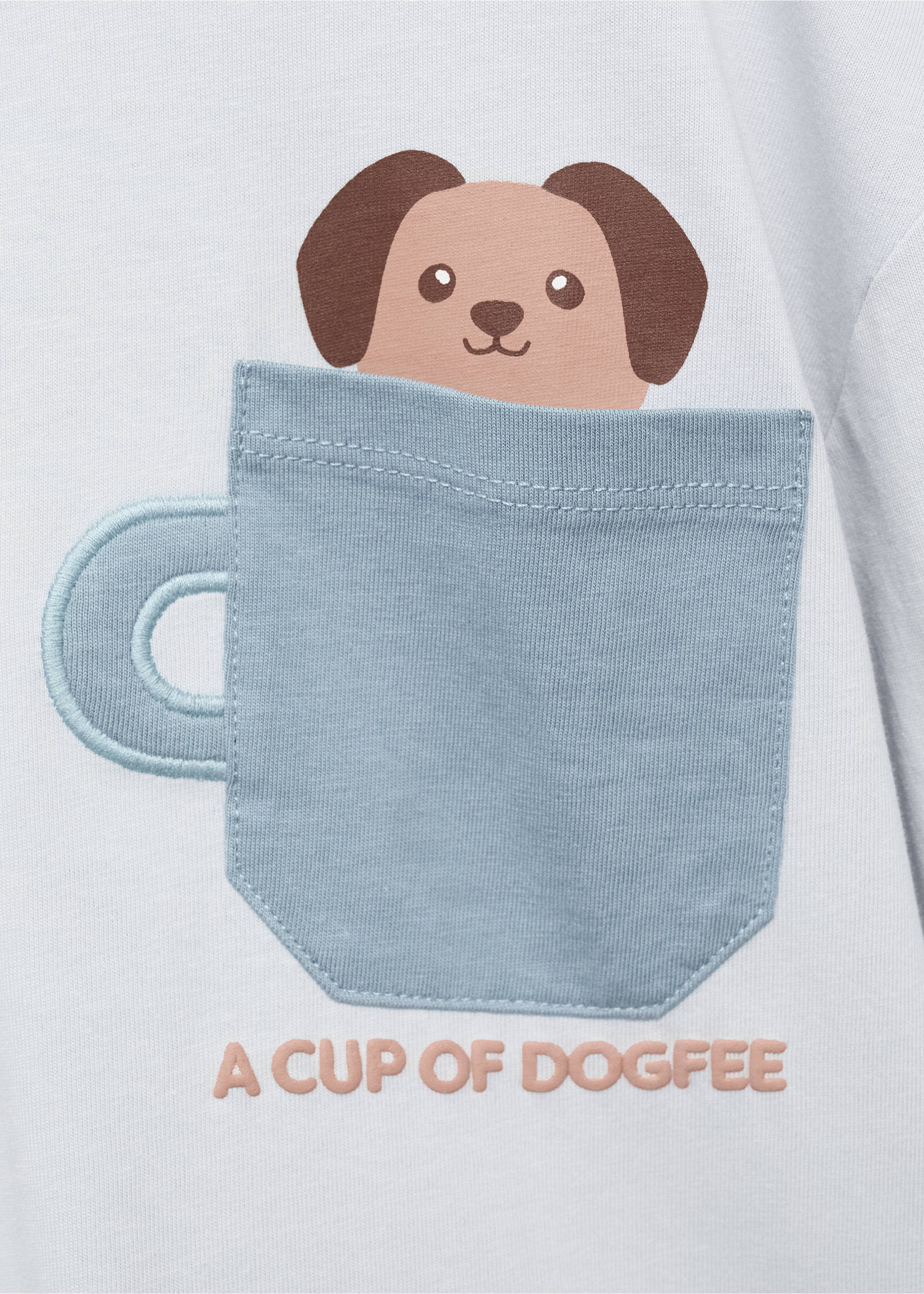 Chest-pocket printed T-shirt - Details of the article 8, Sky Blue. Ref: 17014431-00.