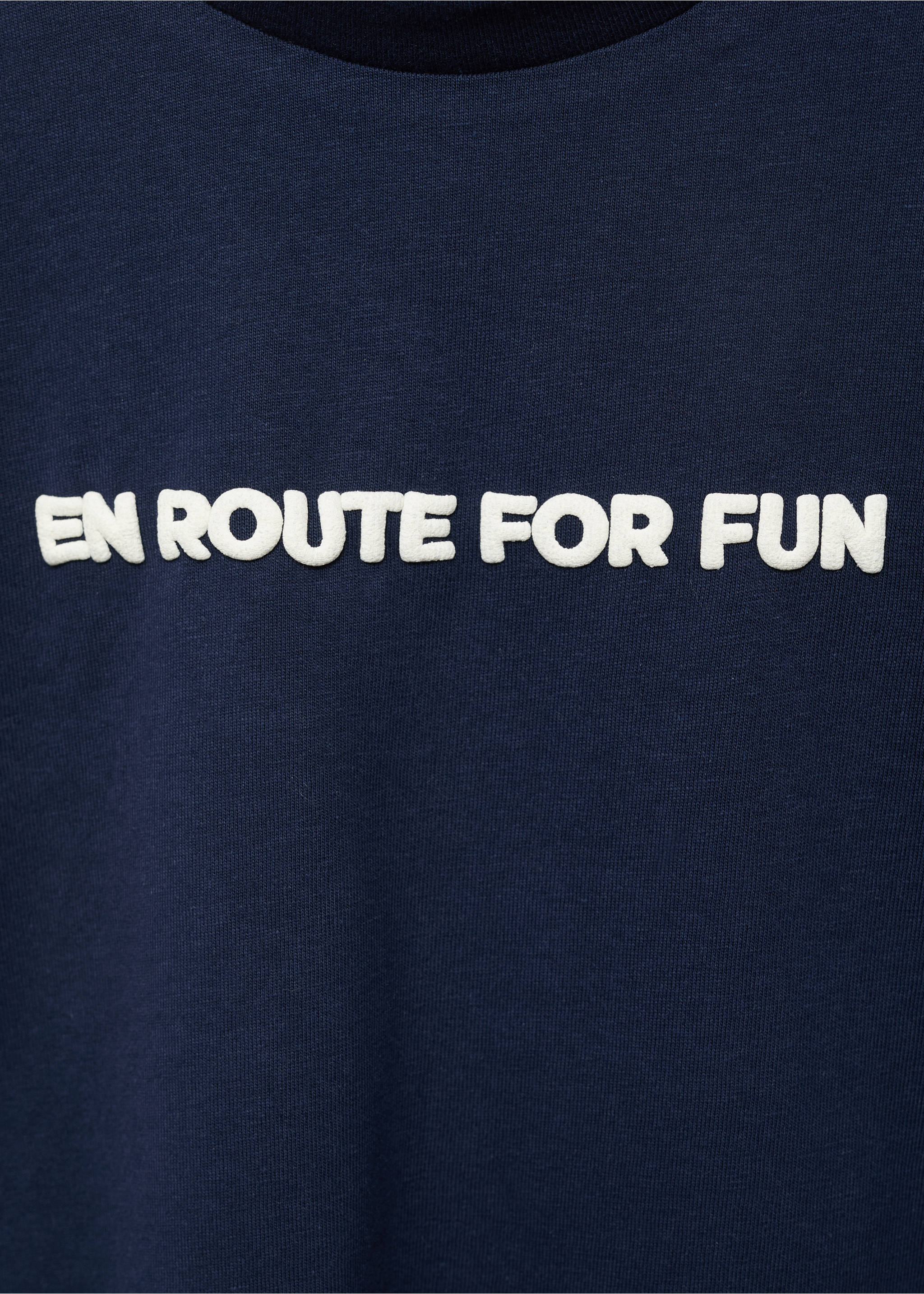 Embossed printed t-shirt - Details of the article 8, Navy. Ref: 17014433-00.