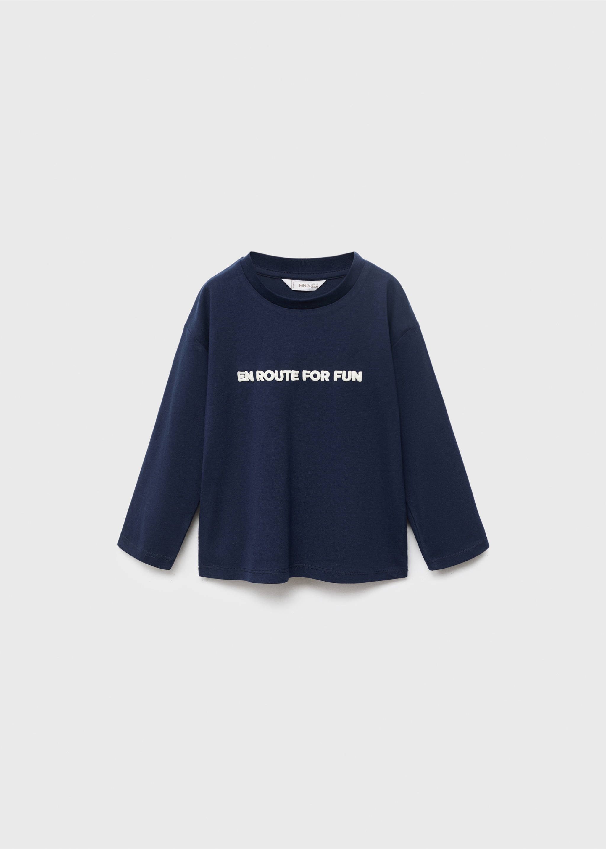 Embossed printed t-shirt - Article without model, Navy. Ref: 17014433-00.