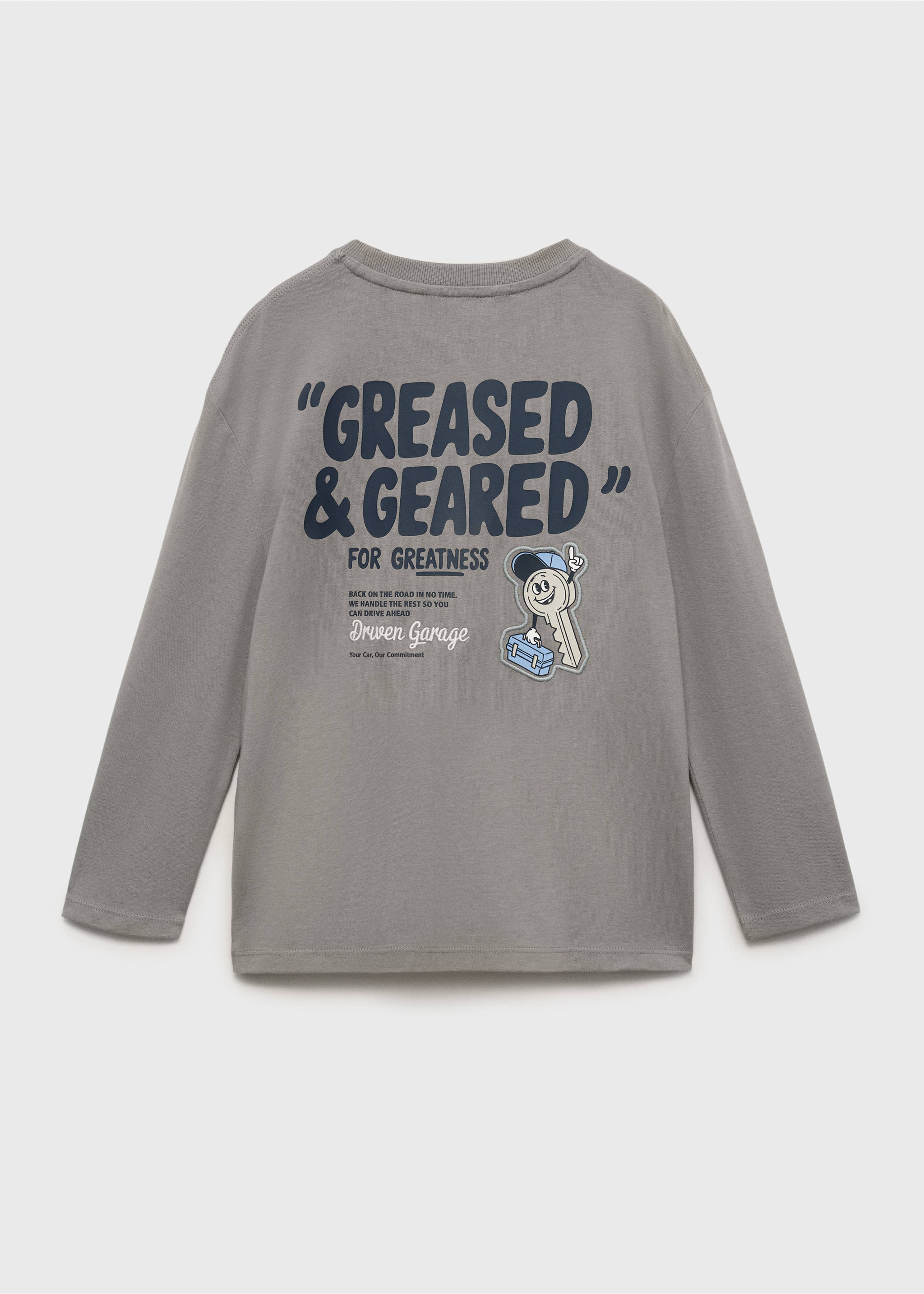 Printed cotton-blend T-shirt - Reverse of the article, Grey. Ref: 17014434-00.
