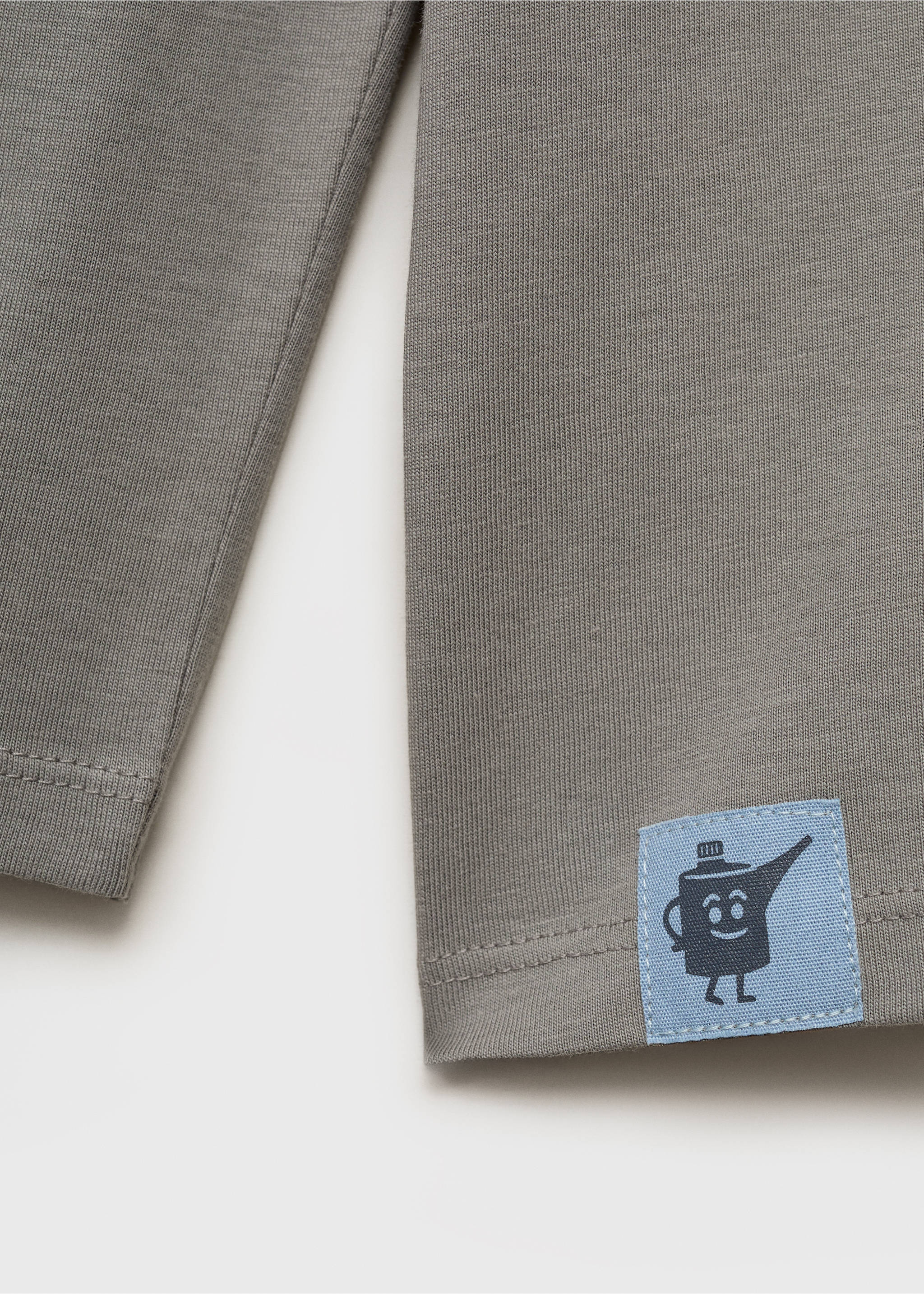 Printed cotton-blend T-shirt - Details of the article 0, Grey. Ref: 17014434-00.