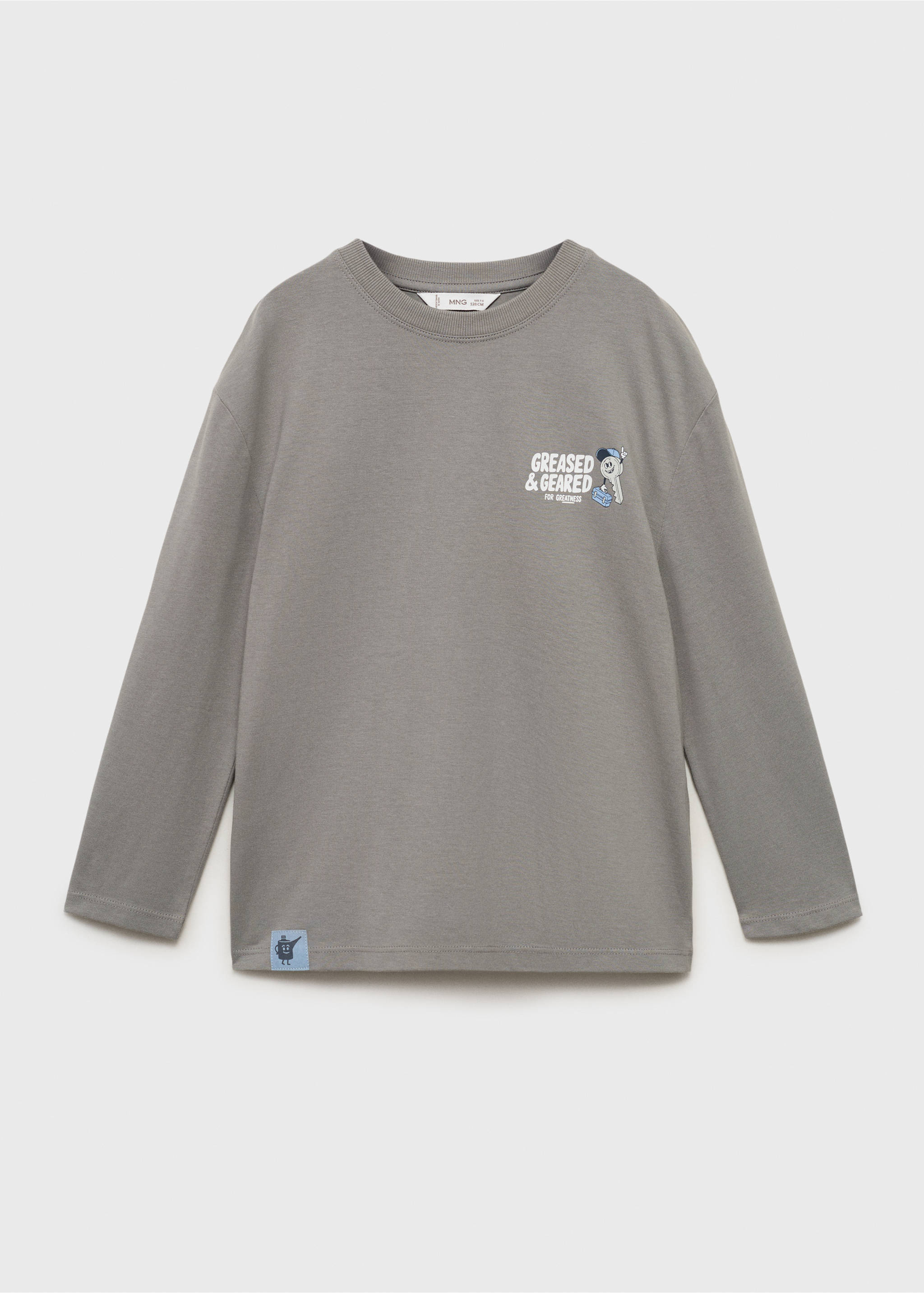 Printed cotton-blend T-shirt - Article without model, Grey. Ref: 17014434-00.