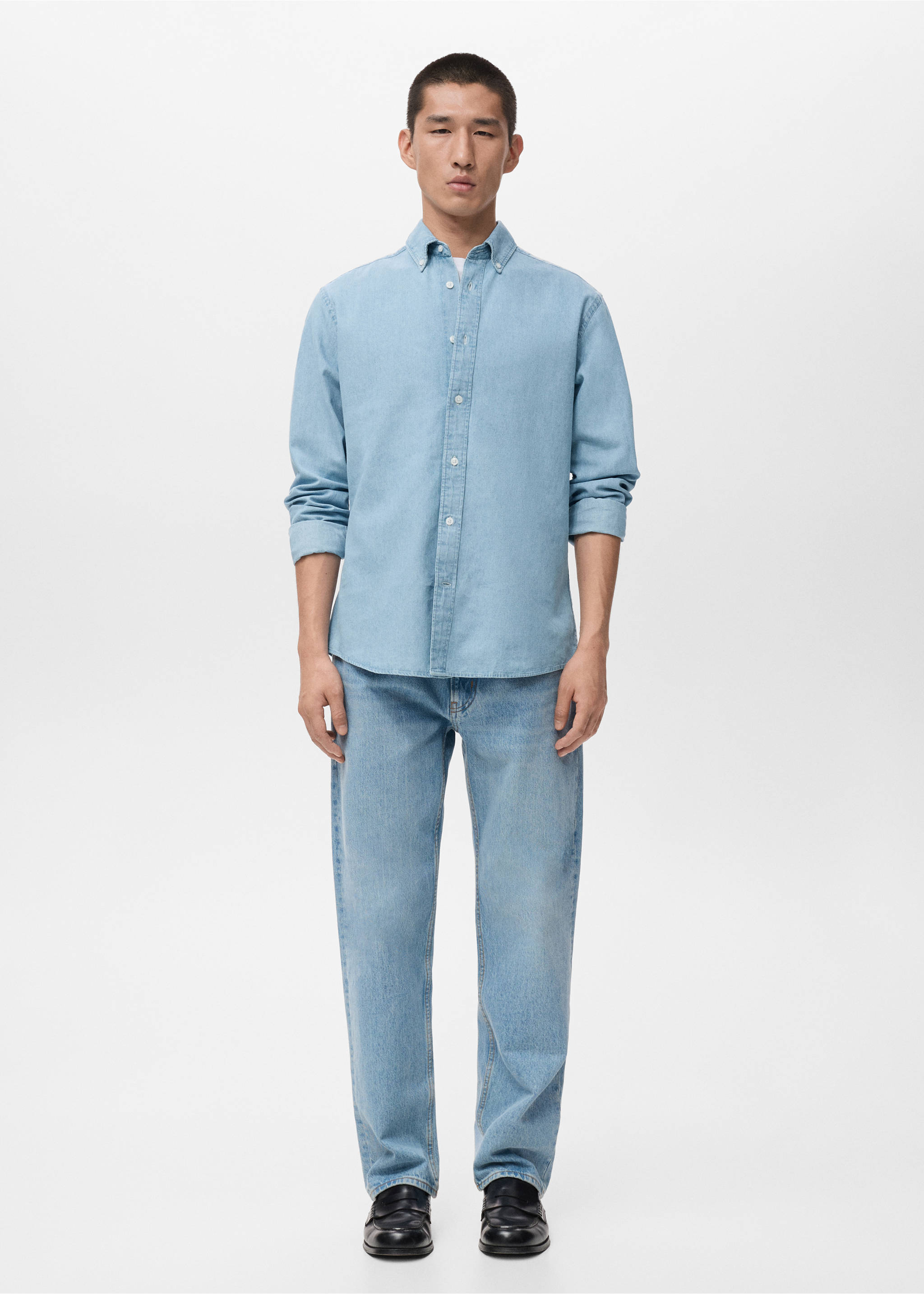 Regular fit denim shirt - General plane, Light Blue. Ref: 17014437-00.