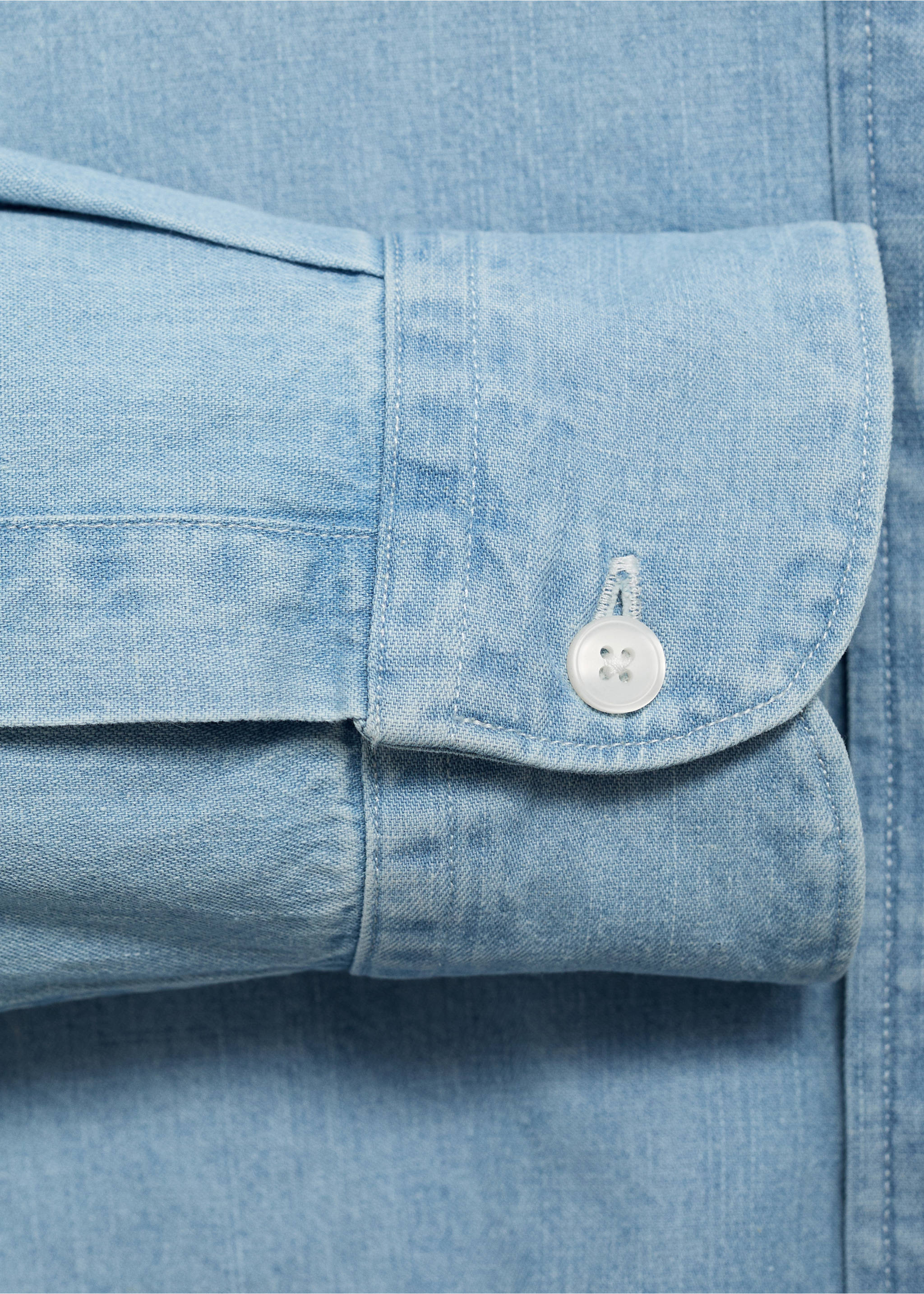 Regular fit denim shirt - Details of the article 0, Light Blue. Ref: 17014437-00.