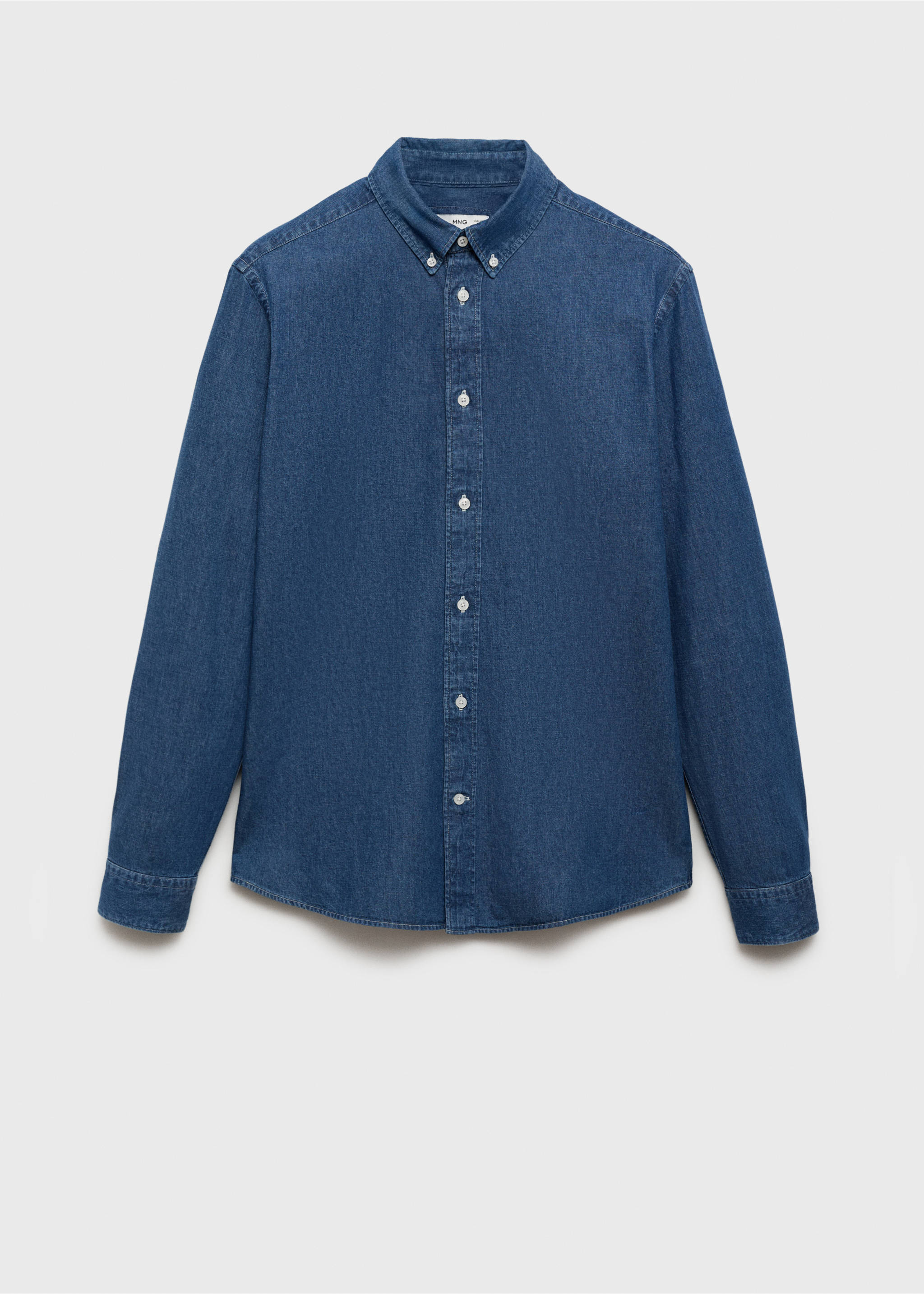 Regular fit denim shirt - Article without model, Medium Blue. Ref: 17014437-00.