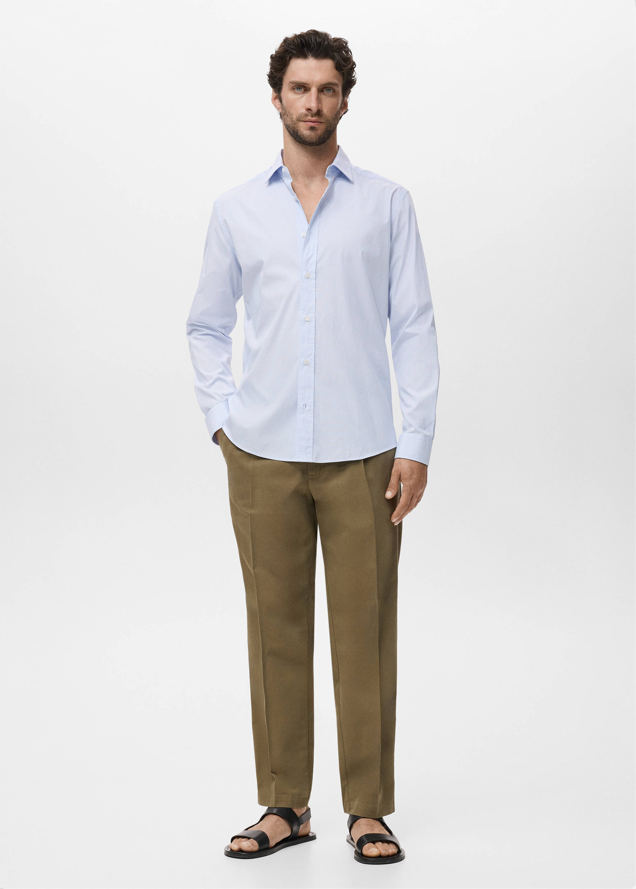 Chemise coton rayures regular-fit - Plan général