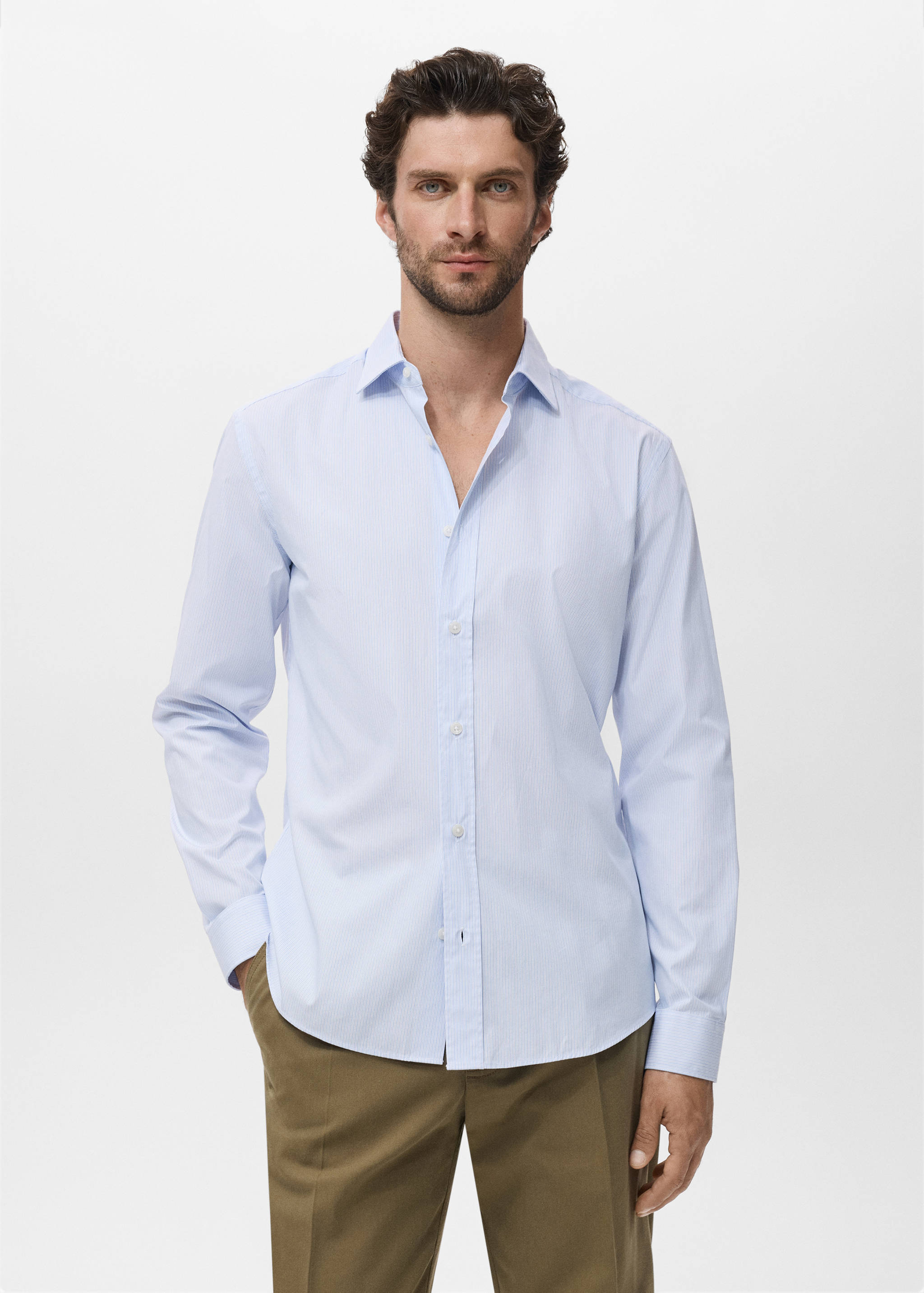 Chemise coton rayures regular-fit - Plan moyen