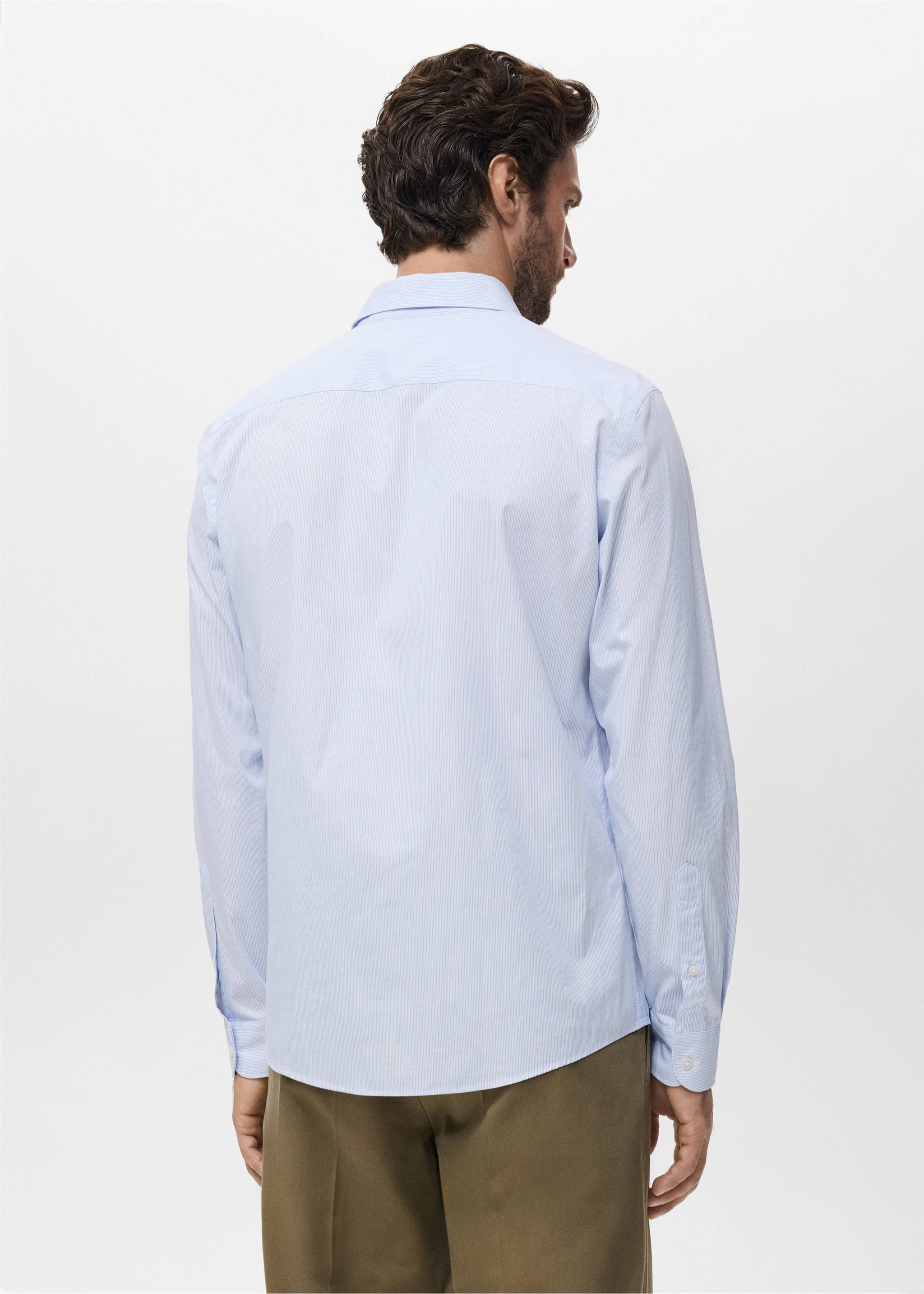 Chemise coton rayures regular-fit - Verso de l’article, Blanc. Ref: 17014438-00.