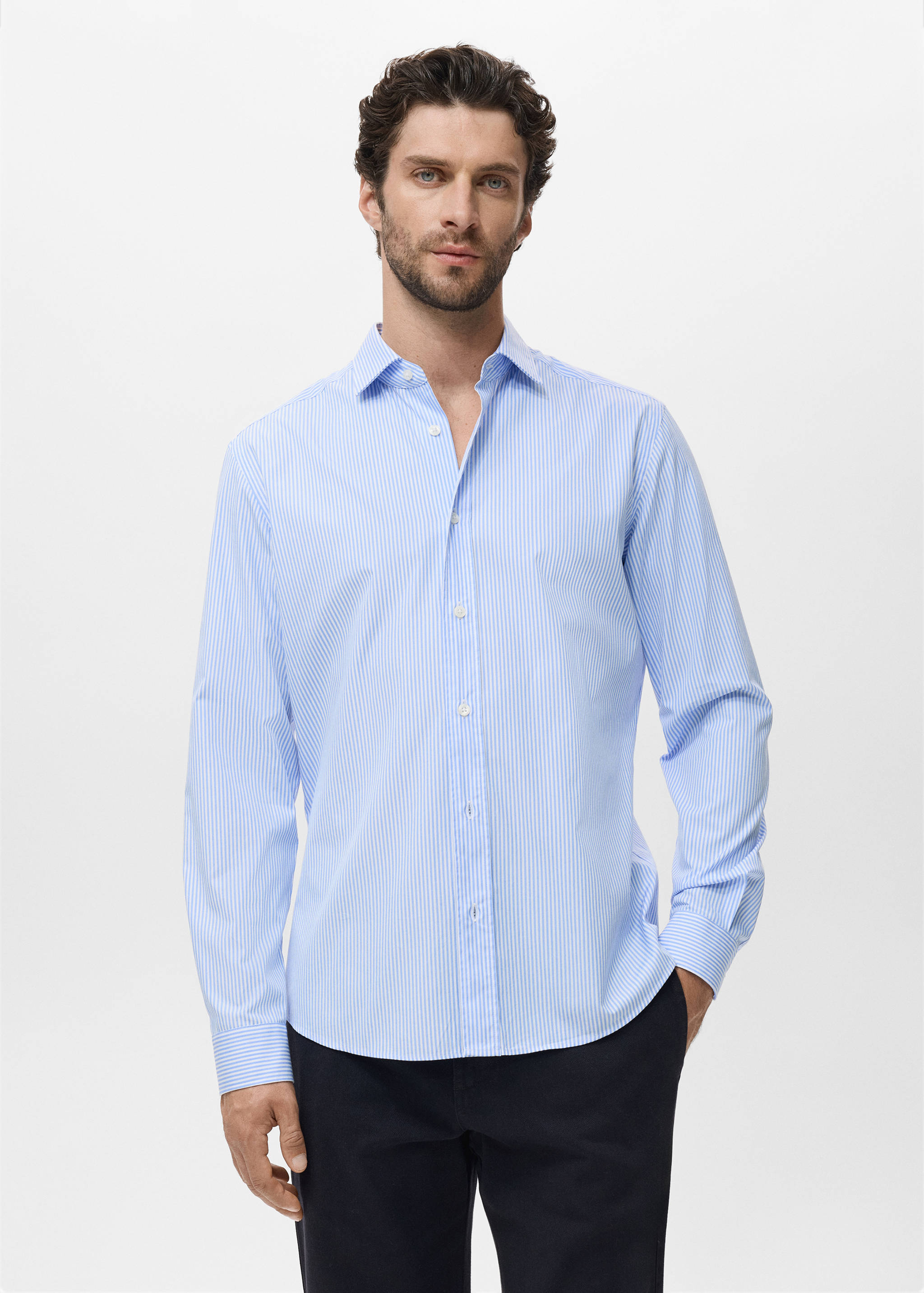 Chemise coton rayures regular-fit - Plan moyen