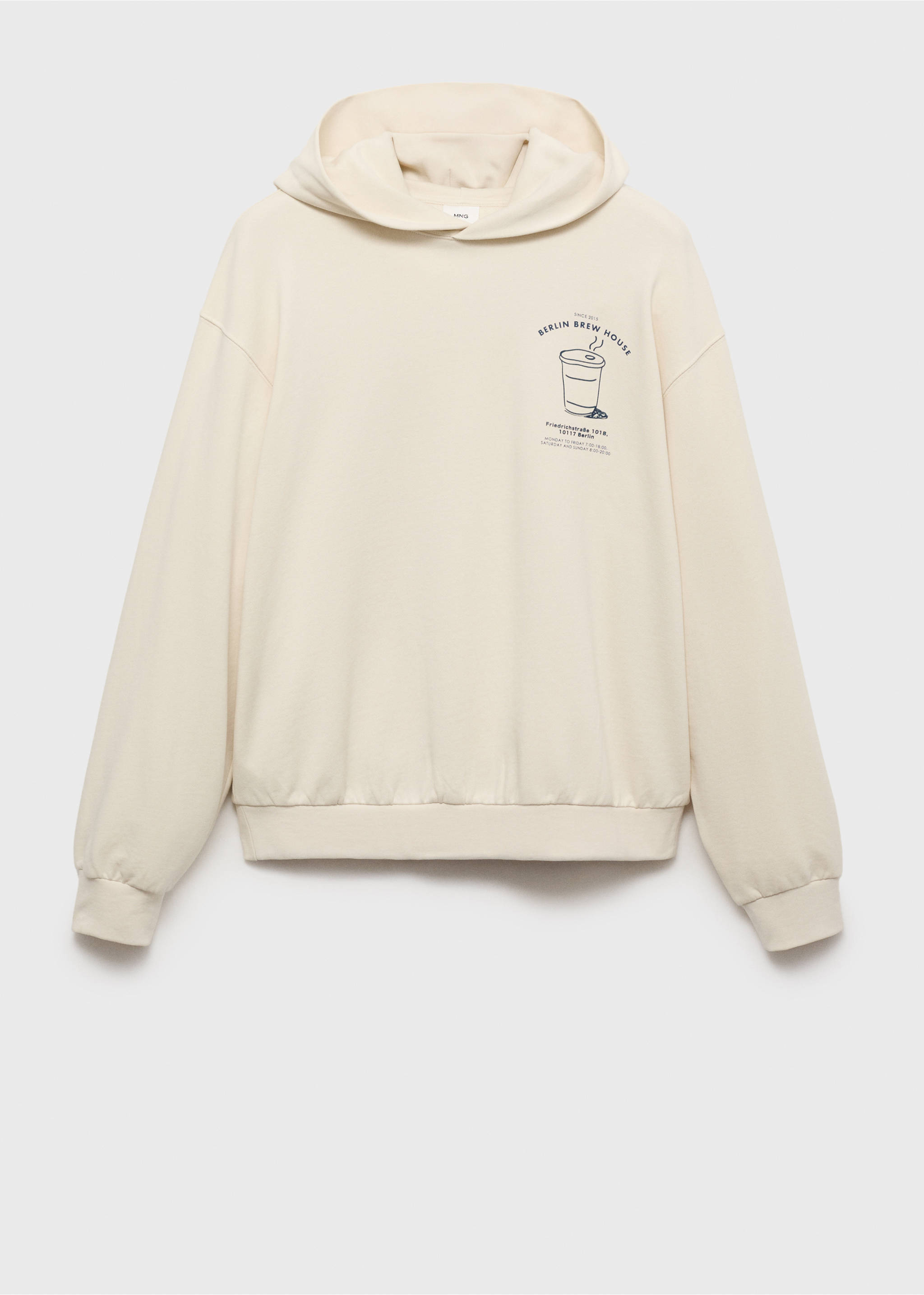 Graphic hooded sweatshirt - Article without model, Ecru. Ref: 17014441-00.