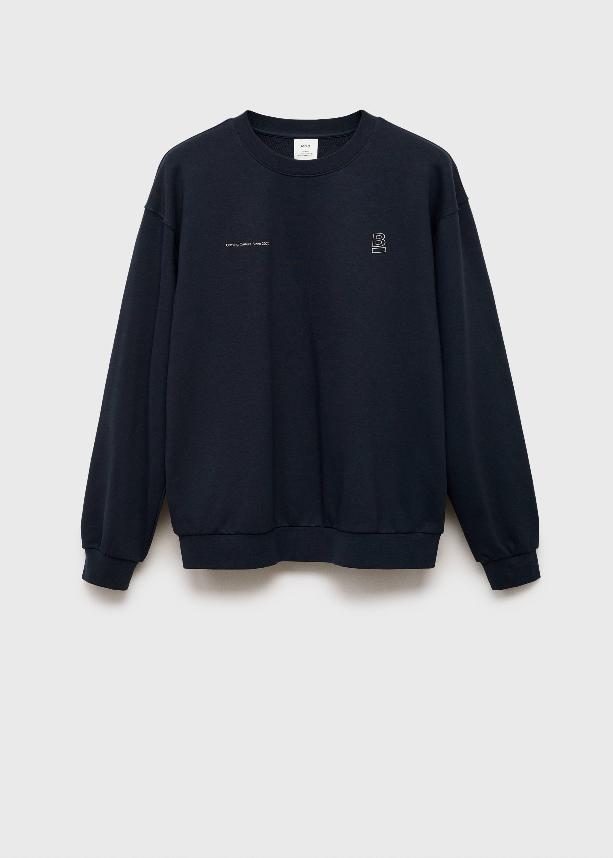 100% cotton sweatshirt text - Article without model, Navy. Ref: 17014442-00.