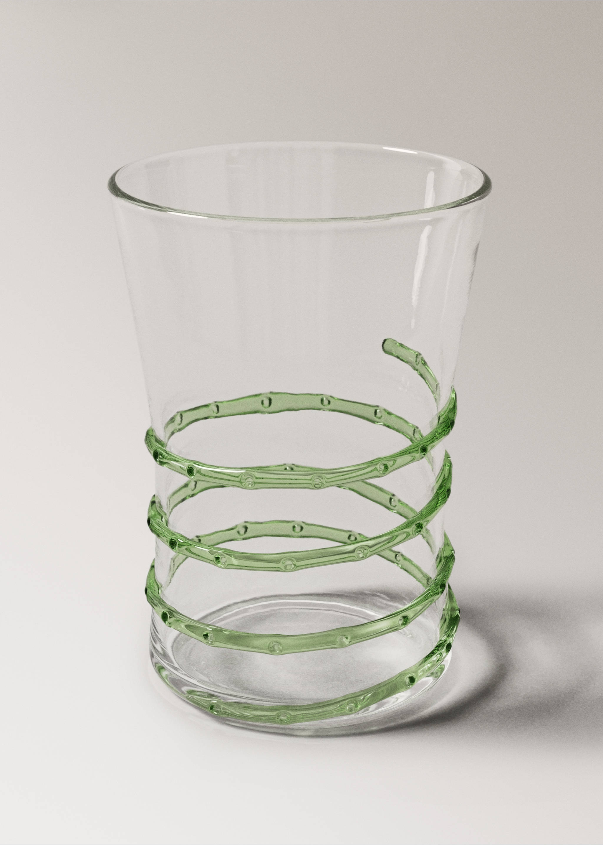 Borosilicate glass vase with dot texture - Details of the article 2, Off White. Ref: 17014446-00.