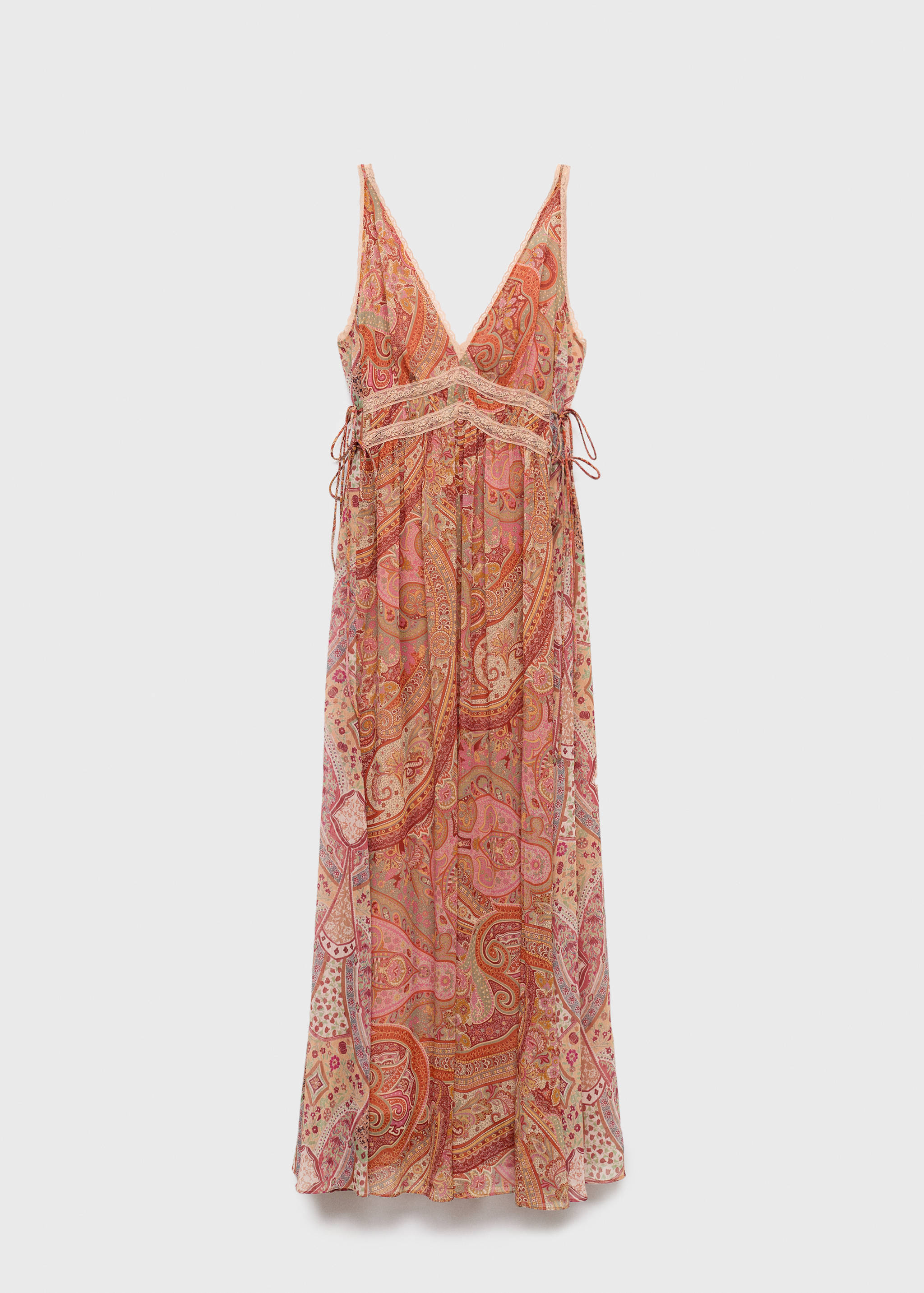 Robe imprimé cachemire dentelle rapportée - Article sans modèle