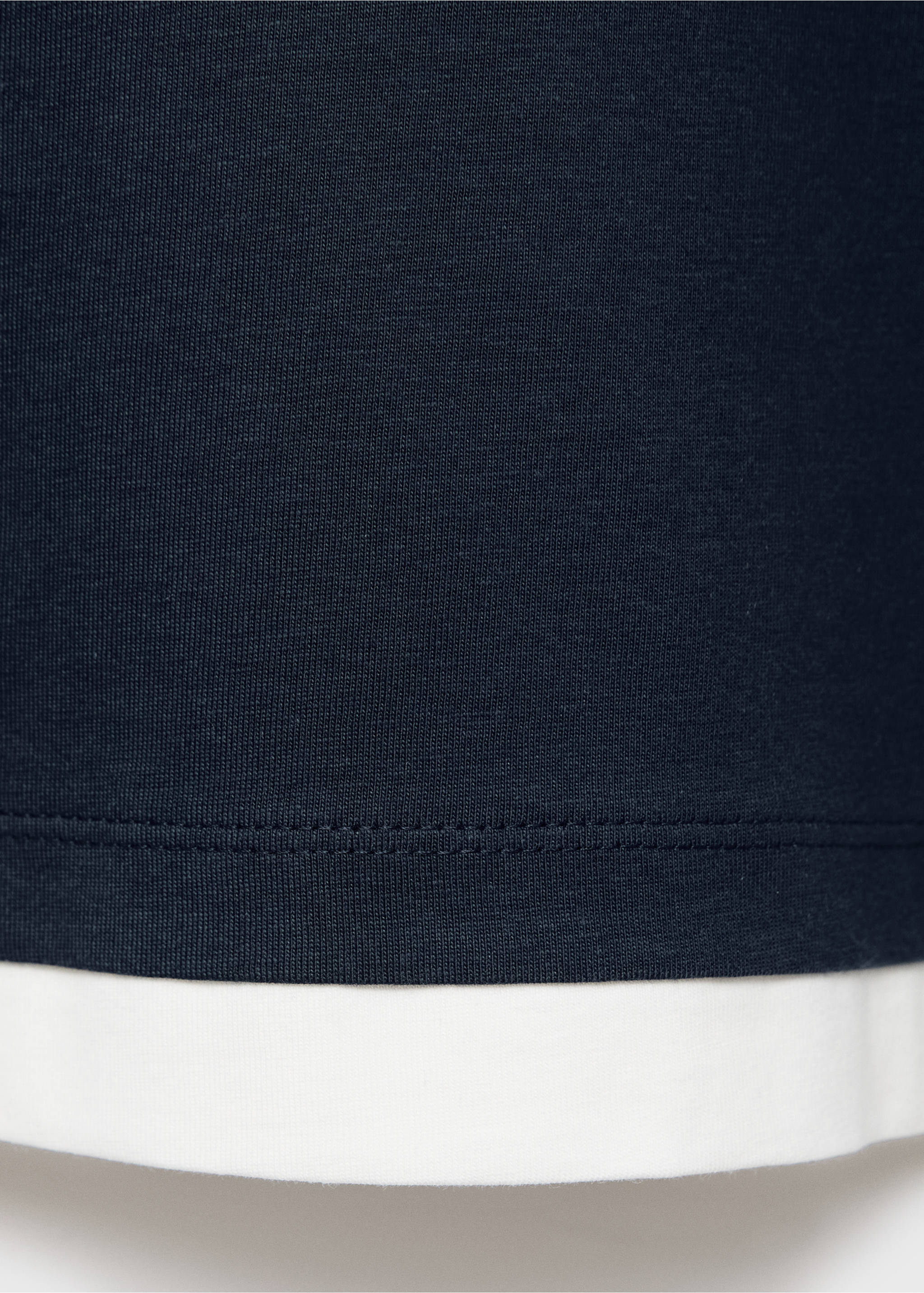 Cotton t-shirt with cut-out - Details of the article 0, Navy. Ref: 17014779-00.