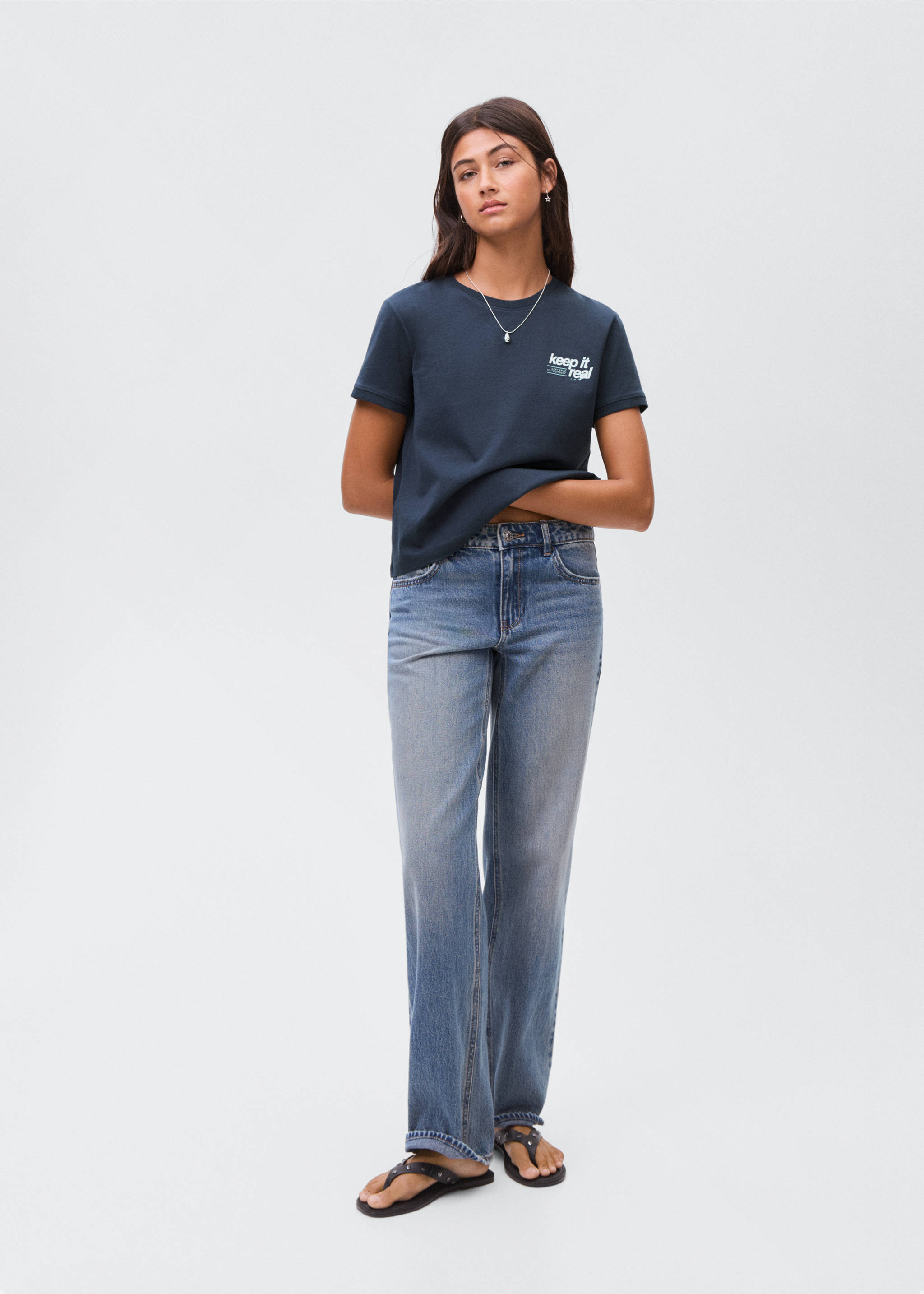Printed cotton-blend t-shirt - General plane, Navy. Ref: 17014780-00.