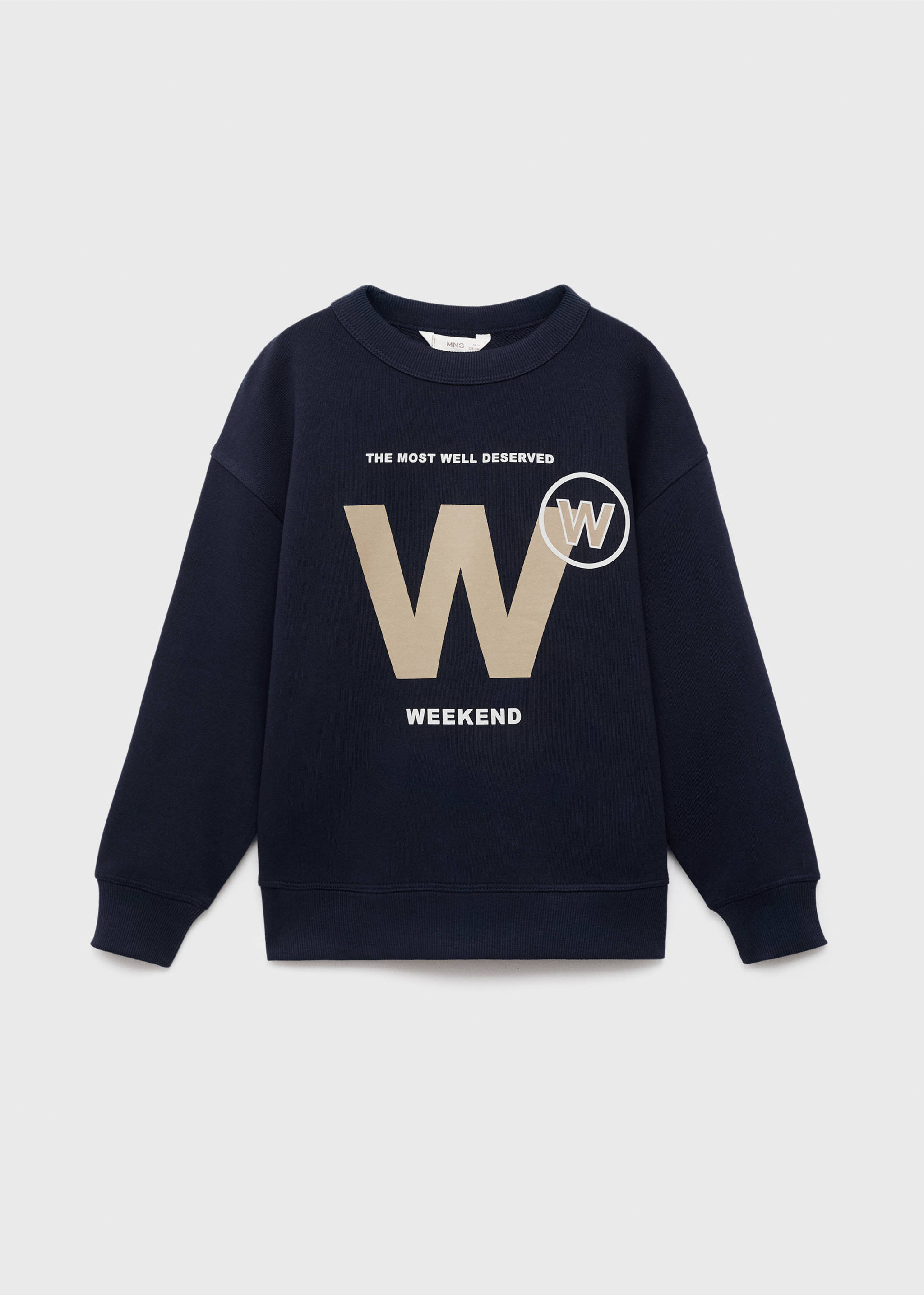 Printed cotton sweatshirt - Article without model, Navy. Ref: 17014784-00.