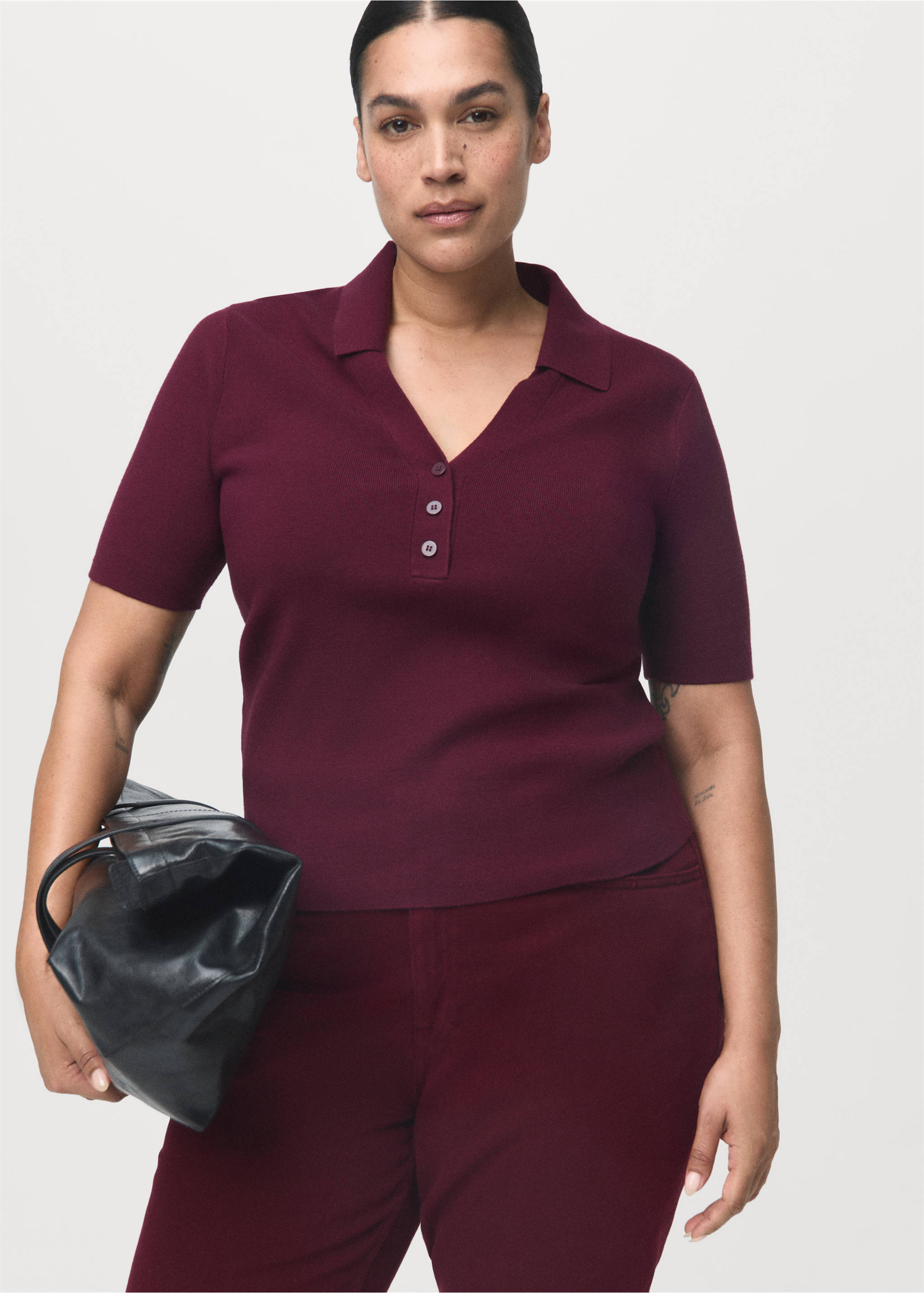 Matilda medium-rise straight-fit jeans - Details of the article 5, Wine. Ref: 17014793-00.