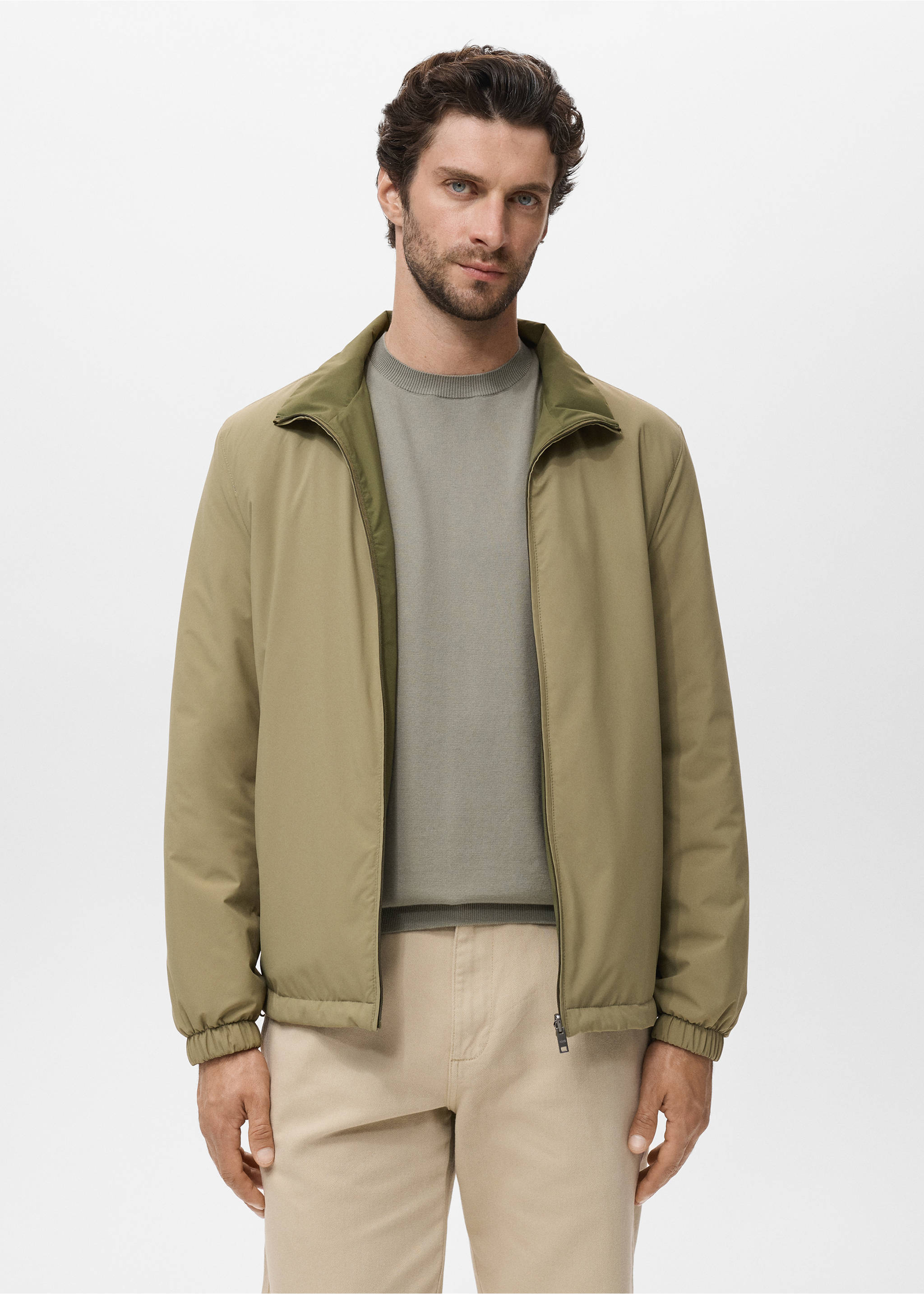 Reversible quilted water-repellent reversible jacket - Medium plane, Beige. Ref: 17015141-00.