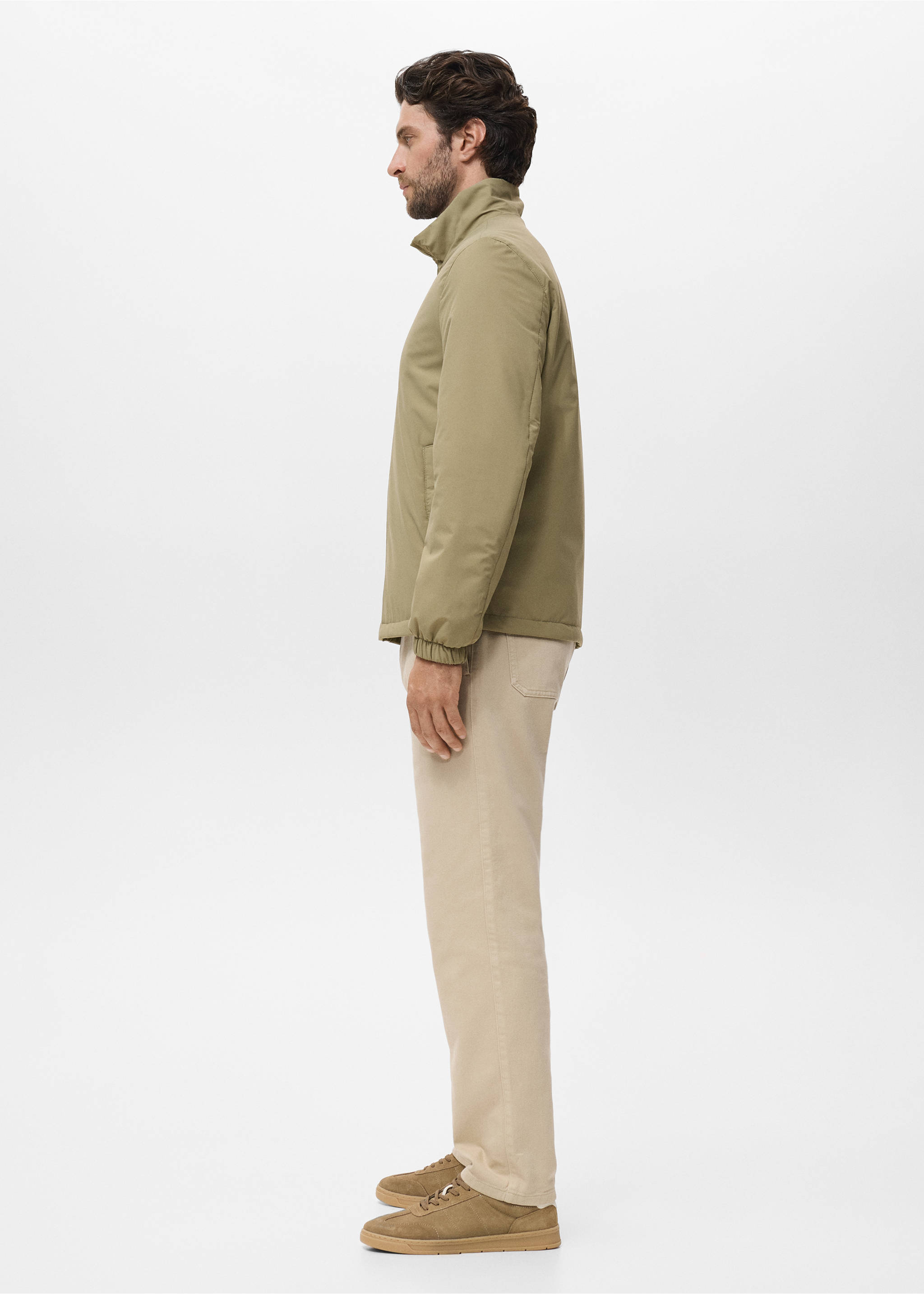 Reversible quilted water-repellent reversible jacket - Details of the article 2, Beige. Ref: 17015141-00.