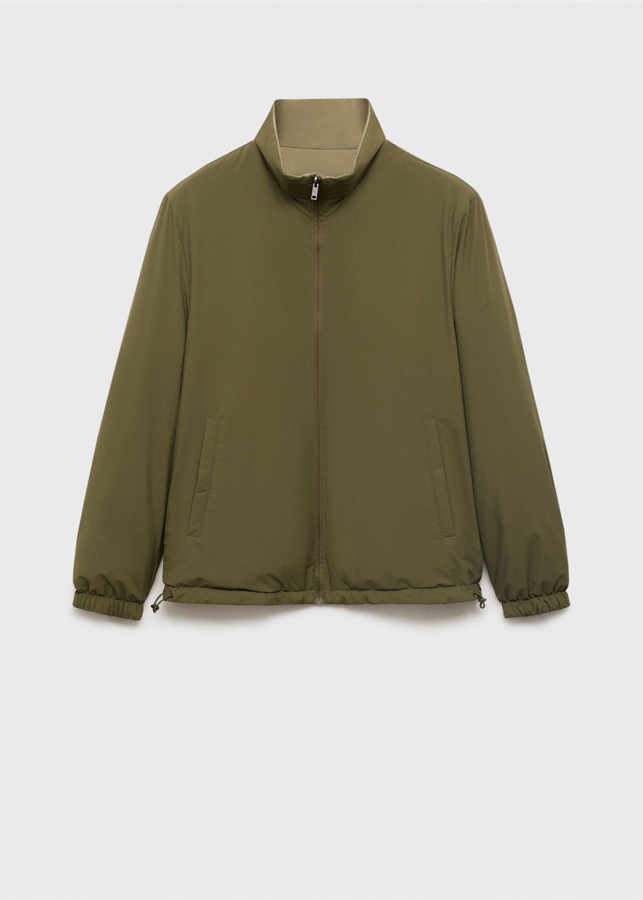 Reversible quilted water-repellent reversible jacket - Details of the article 8, Beige. Ref: 17015141-00.