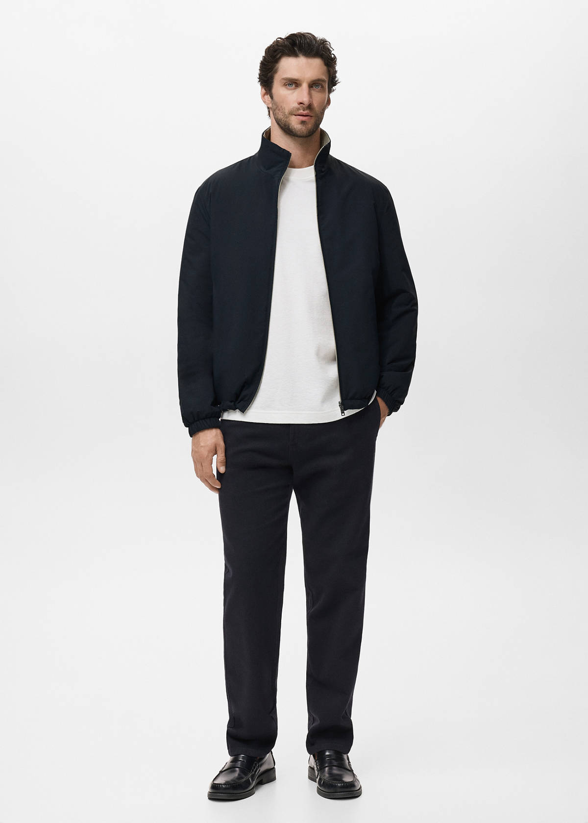 Reversible quilted water-repellent reversible jacket