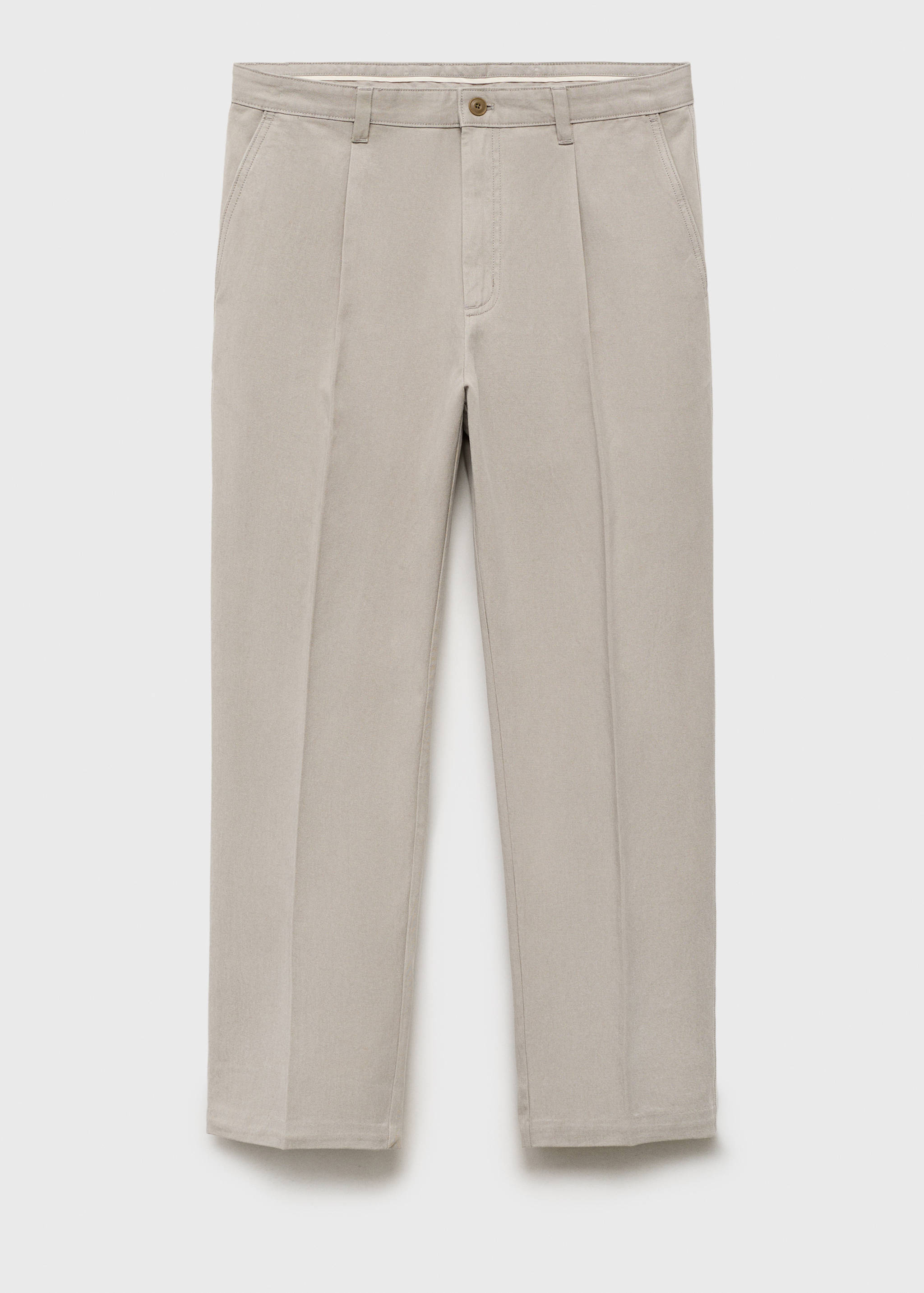 Cotton and lyocell straight-leg pleated trousers - Article without model