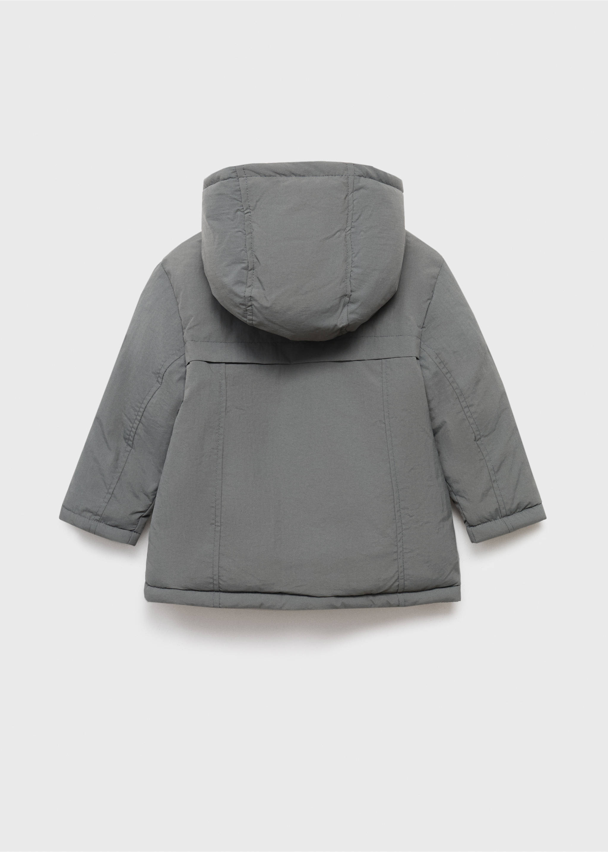 Gewatteerde anorak met capuchon - Achterkant van het artikel, Donkergrijs. Ref: 17015143-00.