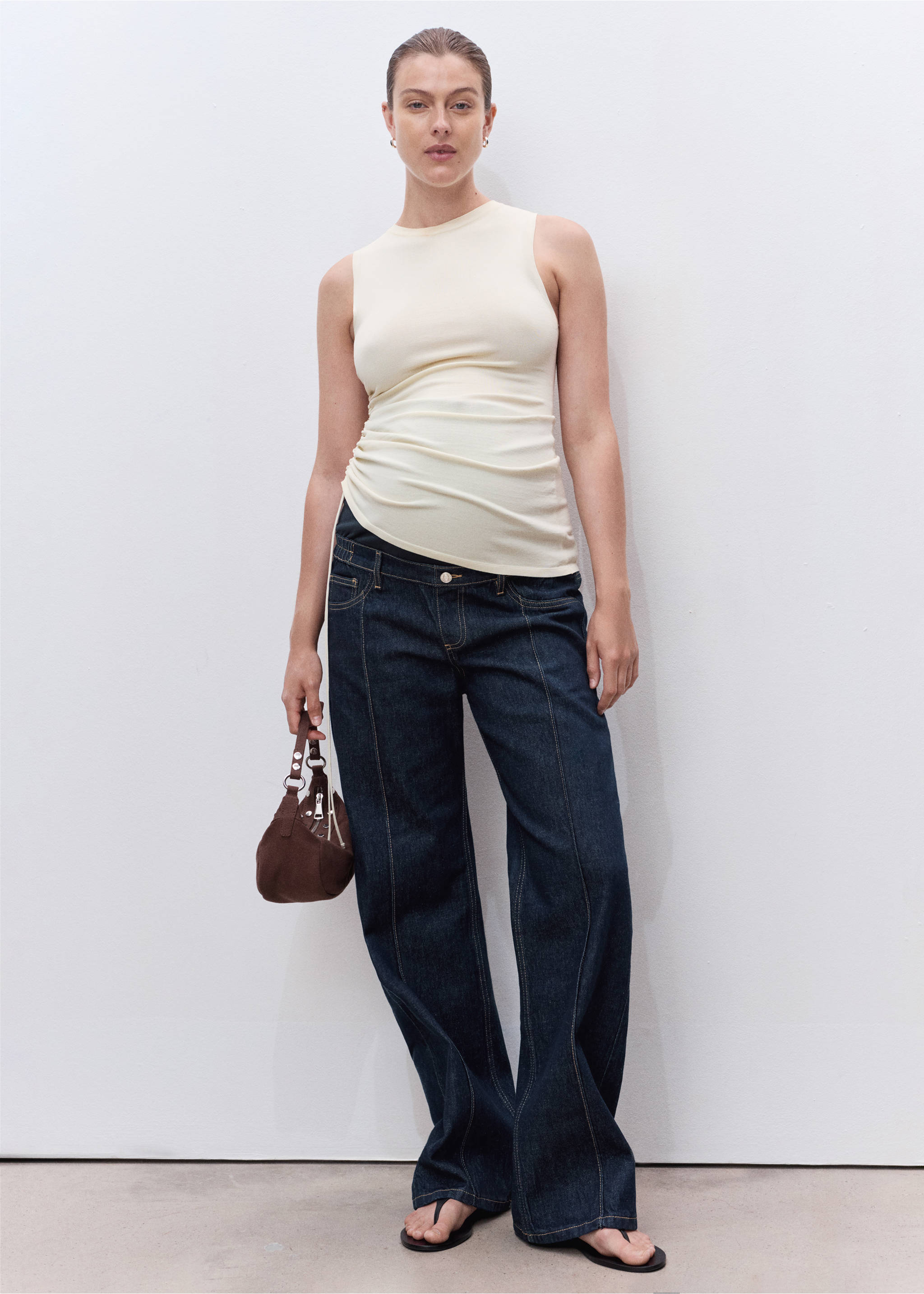 Umstandsjeans mit geraden Nähten - Allgemeine Ansicht, Blau. Ref: 17015152-00.