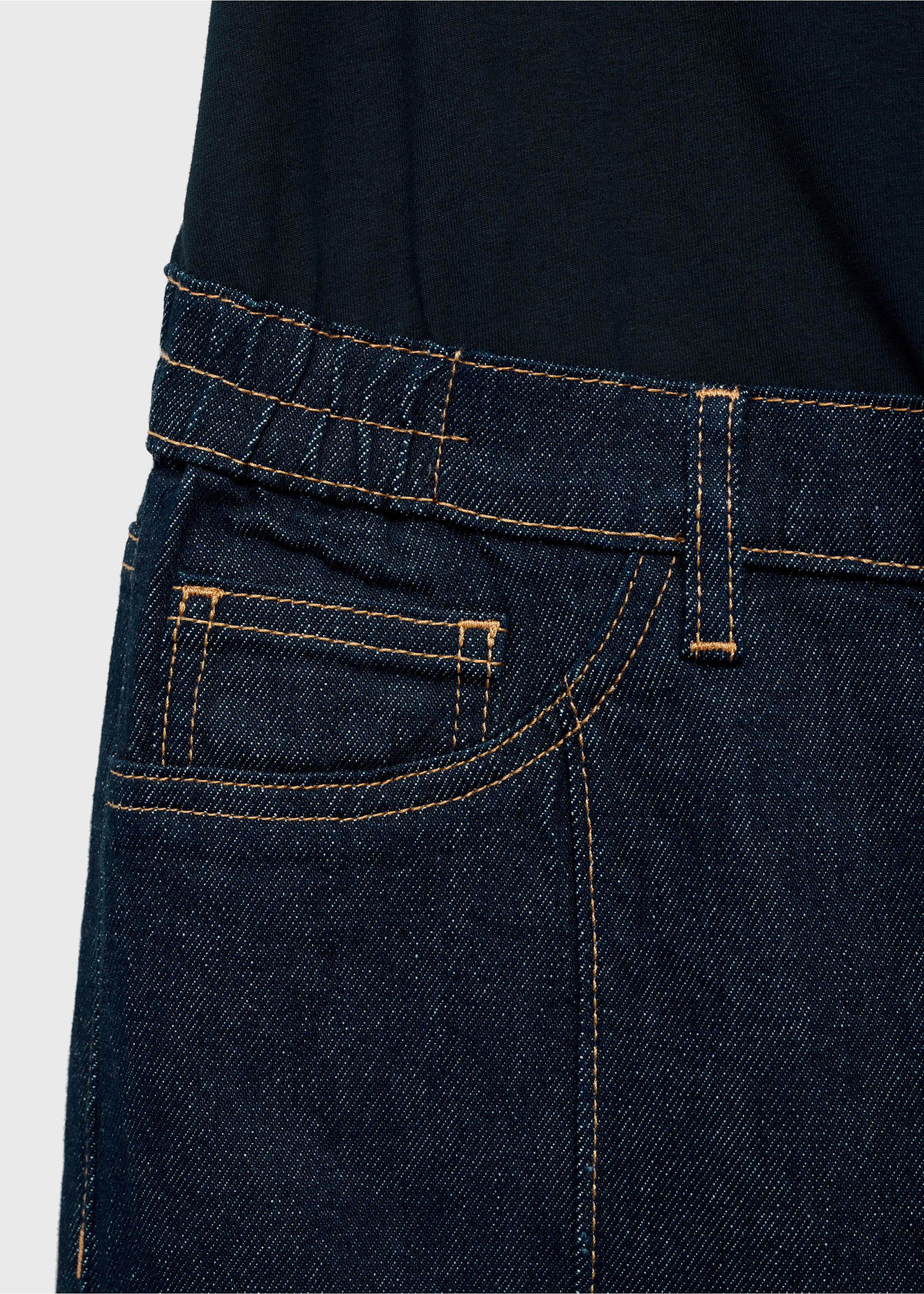 Umstandsjeans mit geraden Nähten - Detail des Artikels 8, Blau. Ref: 17015152-00.
