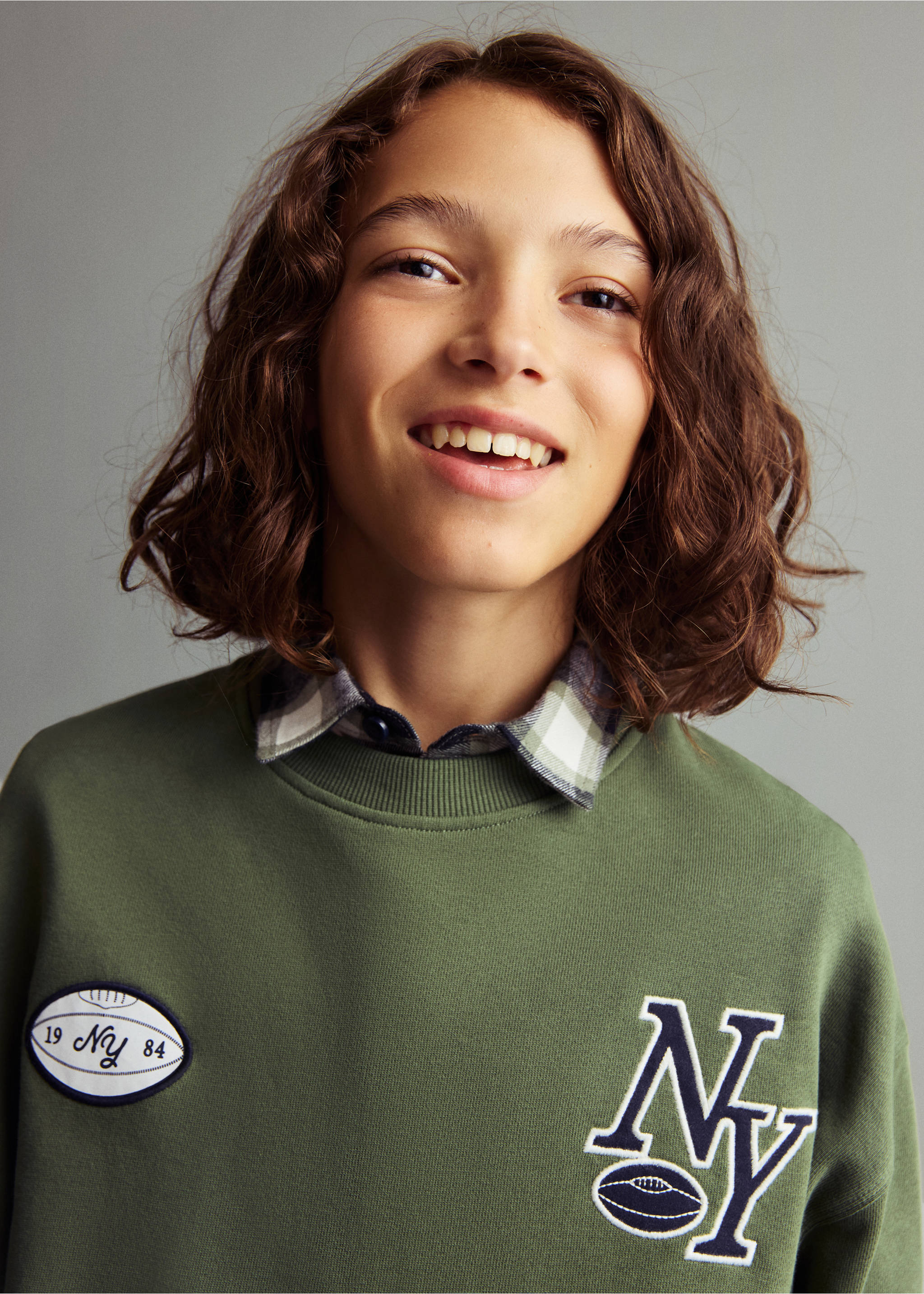 Printed embroidered sweatshirt - General plane, Green. Ref: 17015156-00.