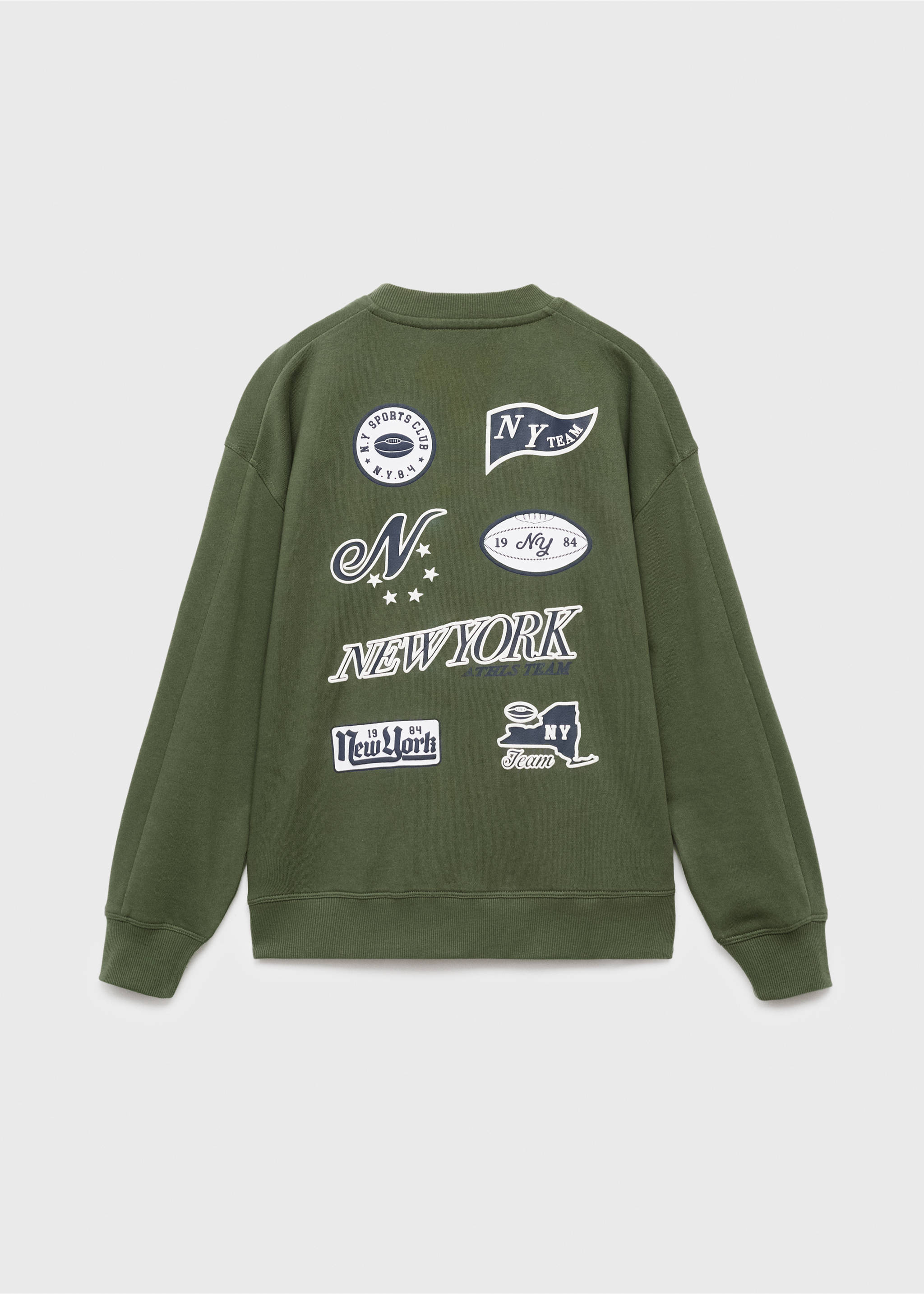 Printed embroidered sweatshirt - Reverse of the article, Green. Ref: 17015156-00.