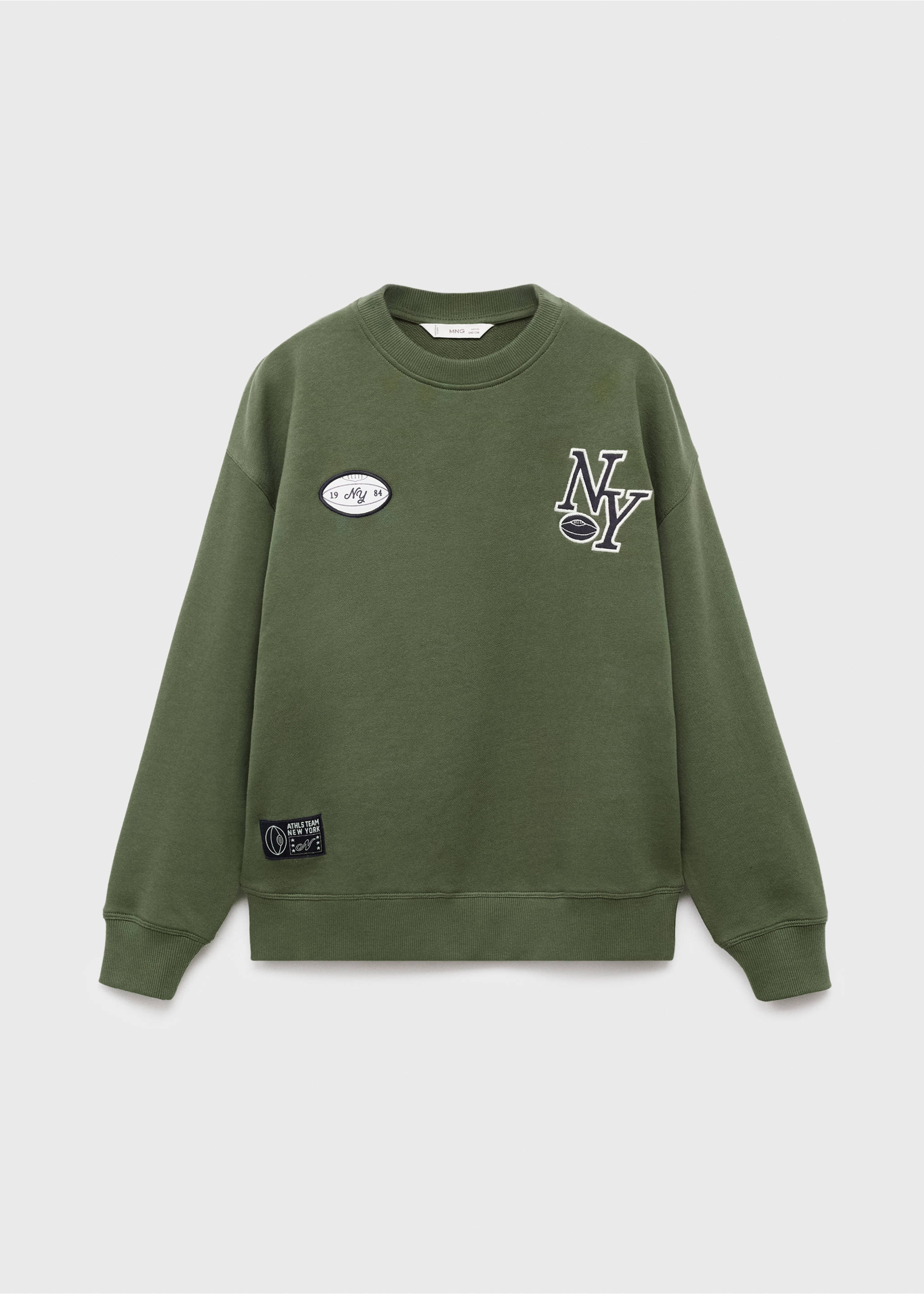 Printed embroidered sweatshirt - Article without model, Green. Ref: 17015156-00.