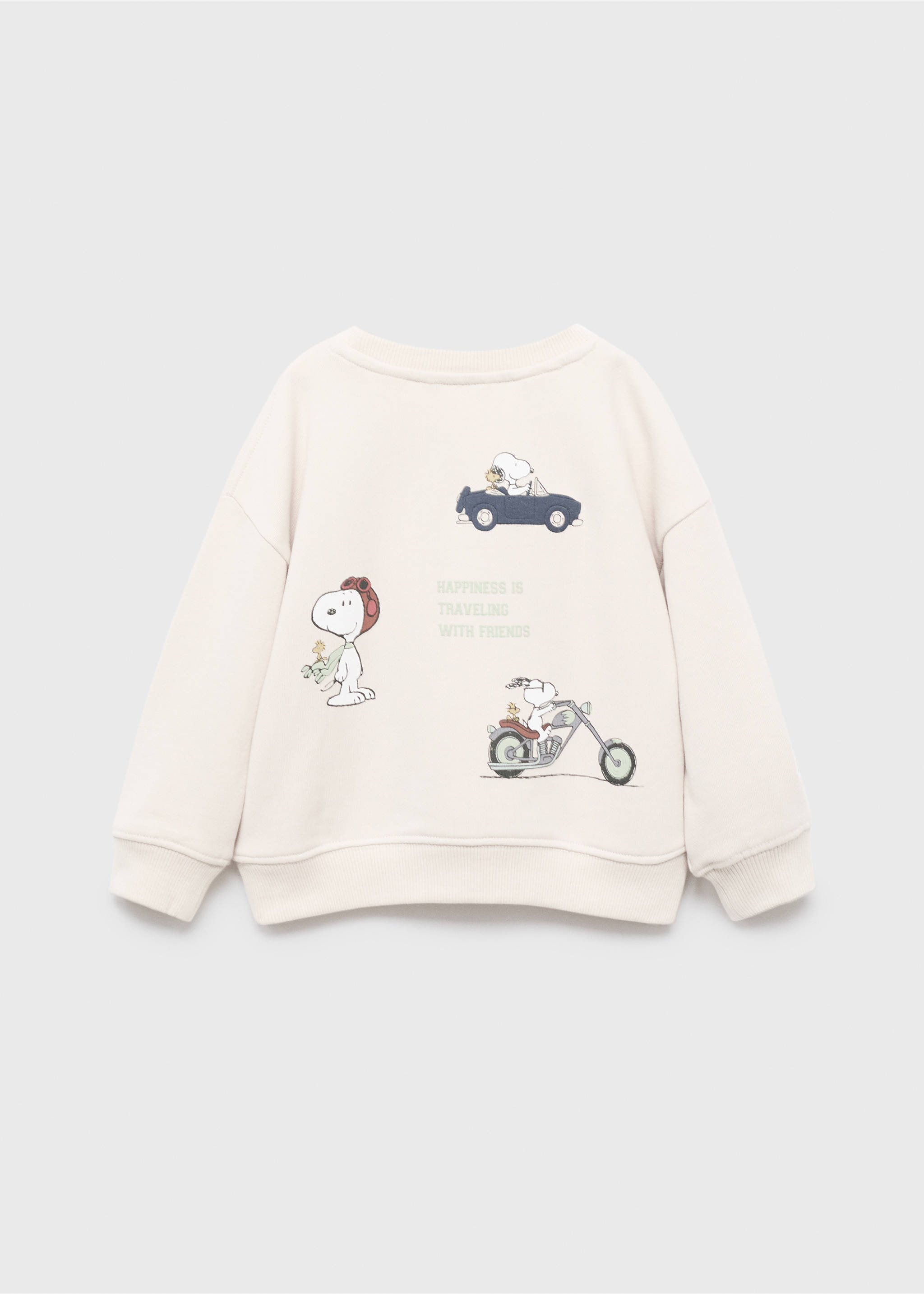 Embroidered Snoopy sweatshirt - Reverse of the article, Ice Grey. Ref: 17015159-00.
