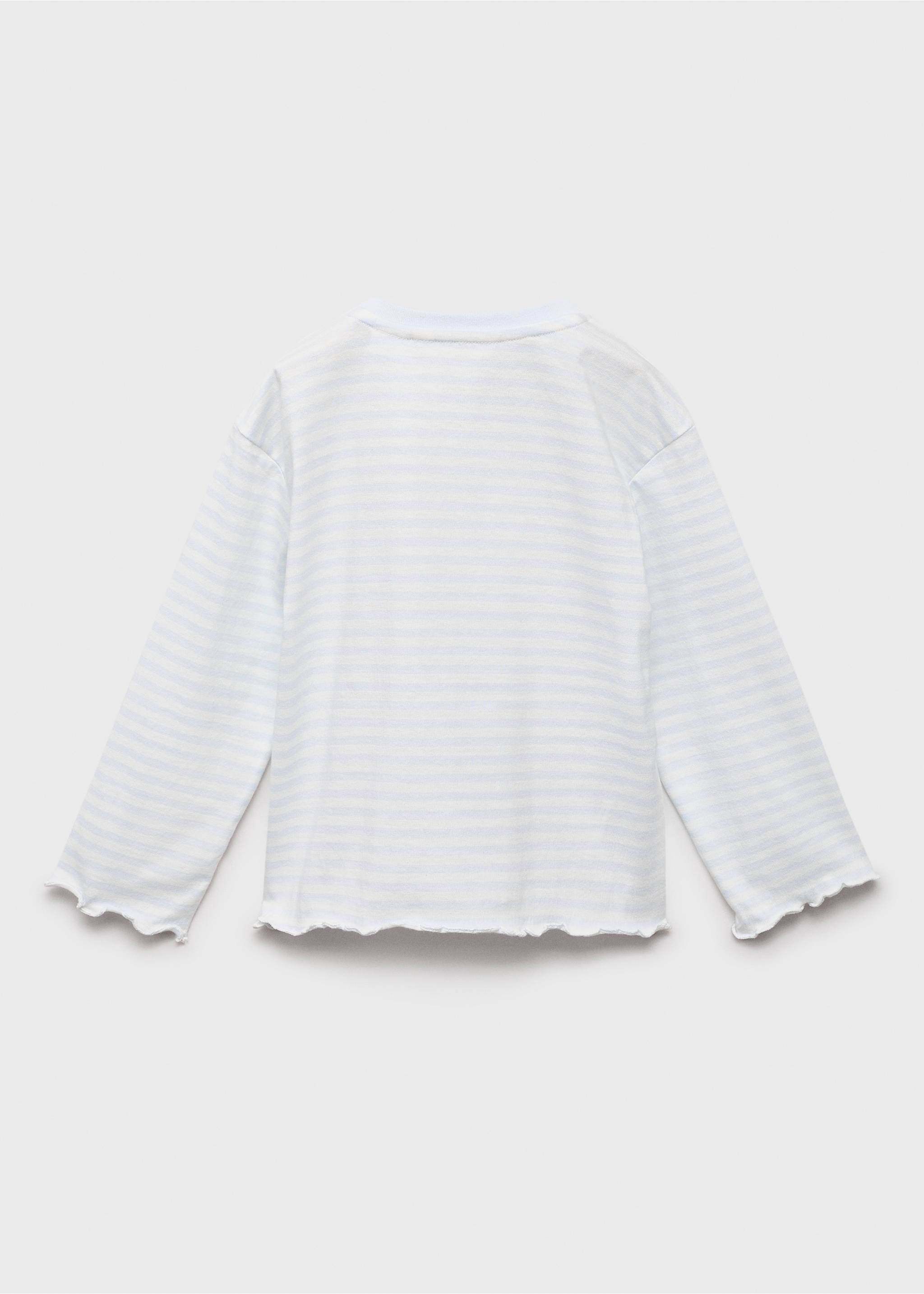 Striped cotton T-shirt - Reverse of the article, Sky Blue. Ref: 17015160-00.