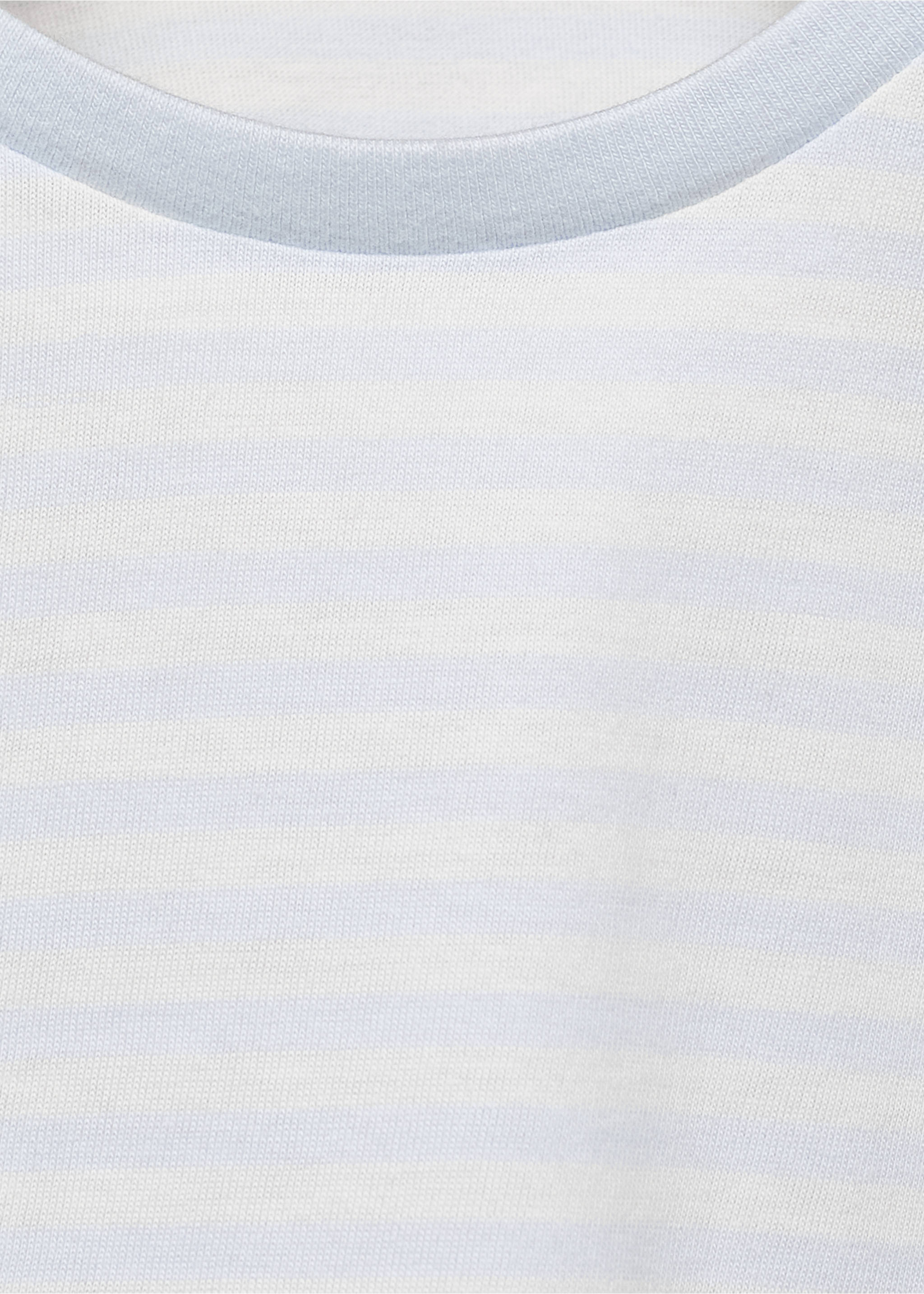 Striped cotton T-shirt - Details of the article 8, Sky Blue. Ref: 17015160-00.