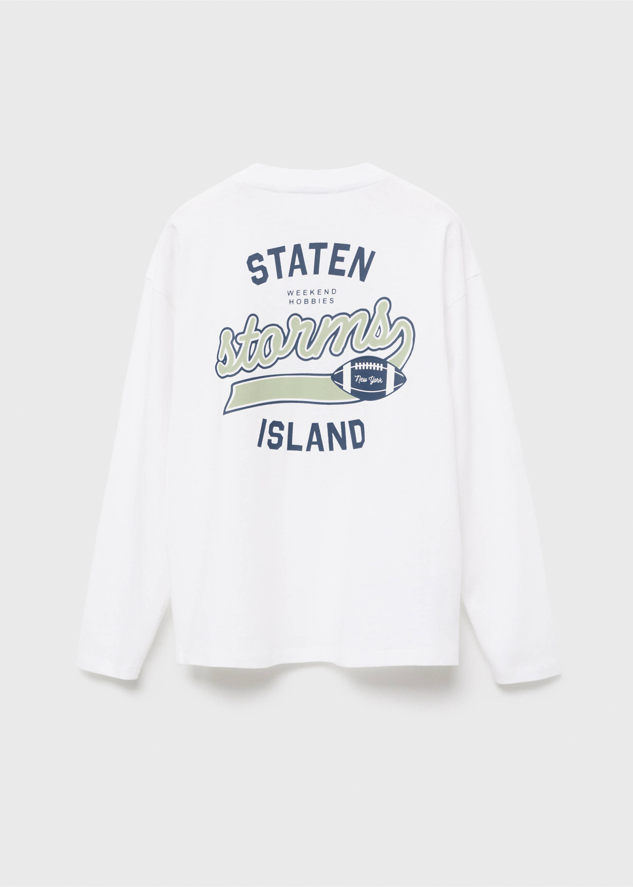 Printed long sleeve t-shirt - Reverse of the article, White. Ref: 17015161-00.