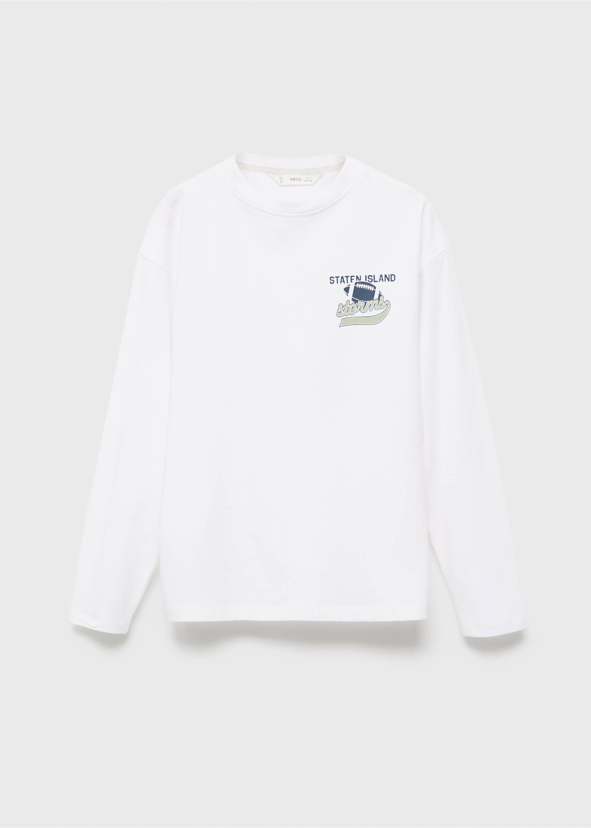Printed long sleeve t-shirt - Article without model, White. Ref: 17015161-00.