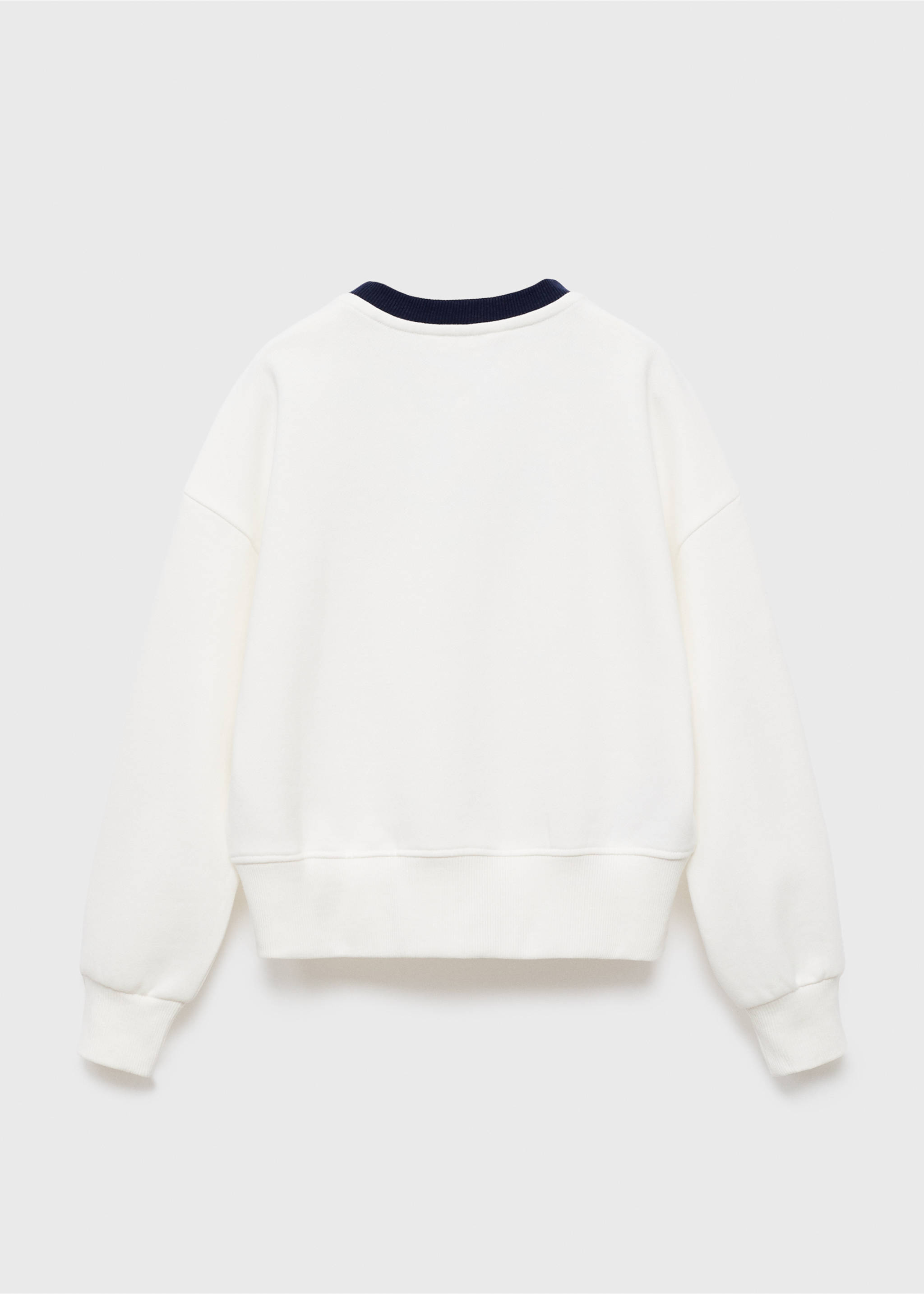 Embroidered detail cotton sweatshirt - Reverse of the article, Off White. Ref: 17015166-00.