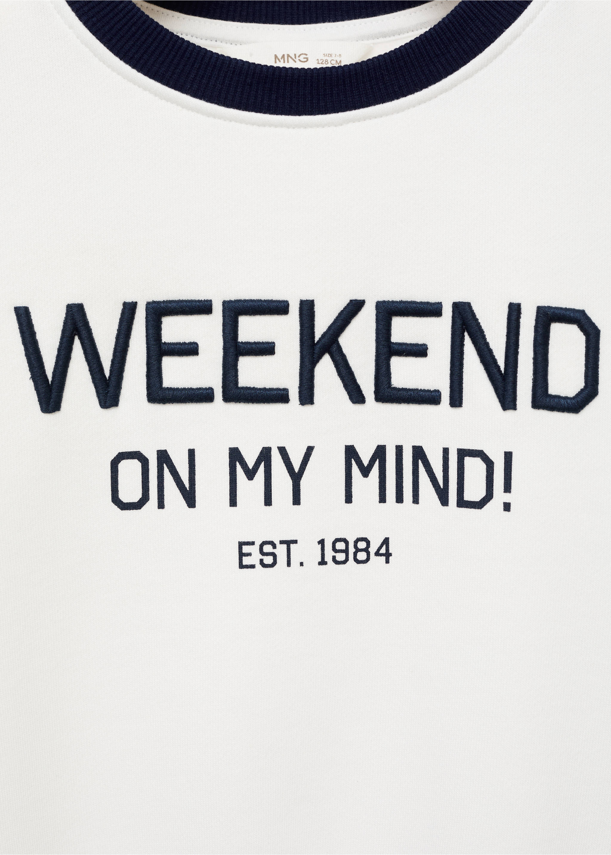 Embroidered detail cotton sweatshirt - Details of the article 8, Off White. Ref: 17015166-00.