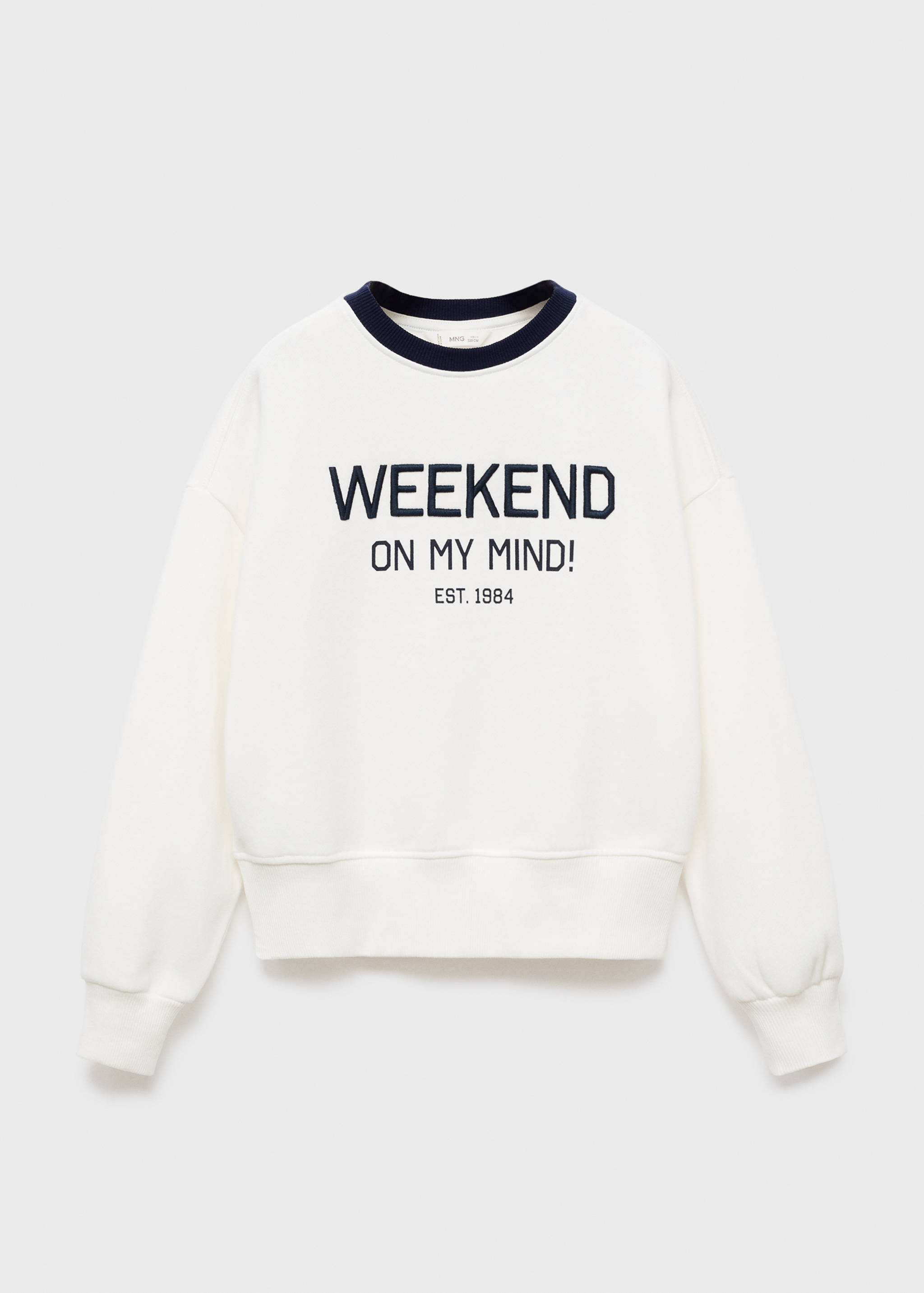 Embroidered detail cotton sweatshirt - Article without model