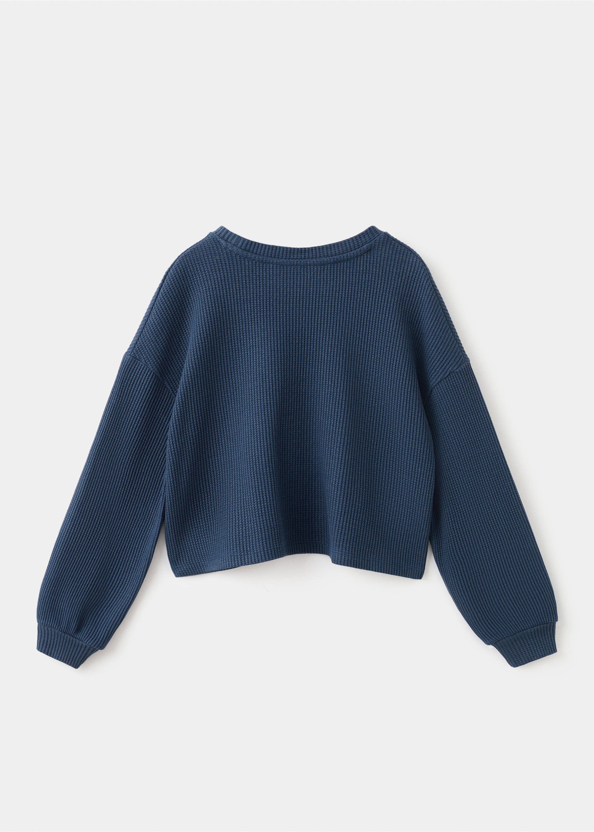 Dessuadora estampat cotó - Revers de l'article, Blau marí. Ref: 17015169-00.