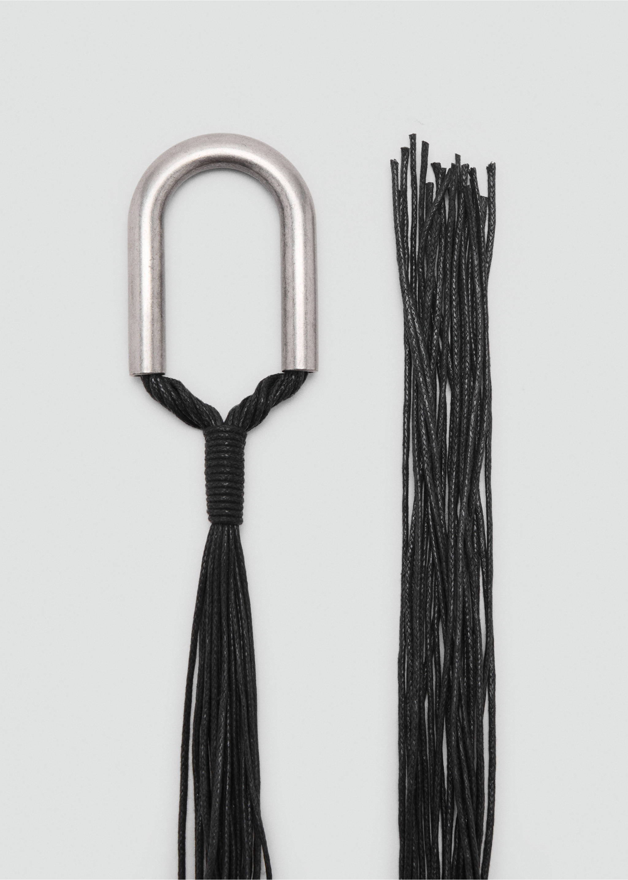 Rope belt with buckle - Details of the article 1, Black. Ref: 17015176-00.