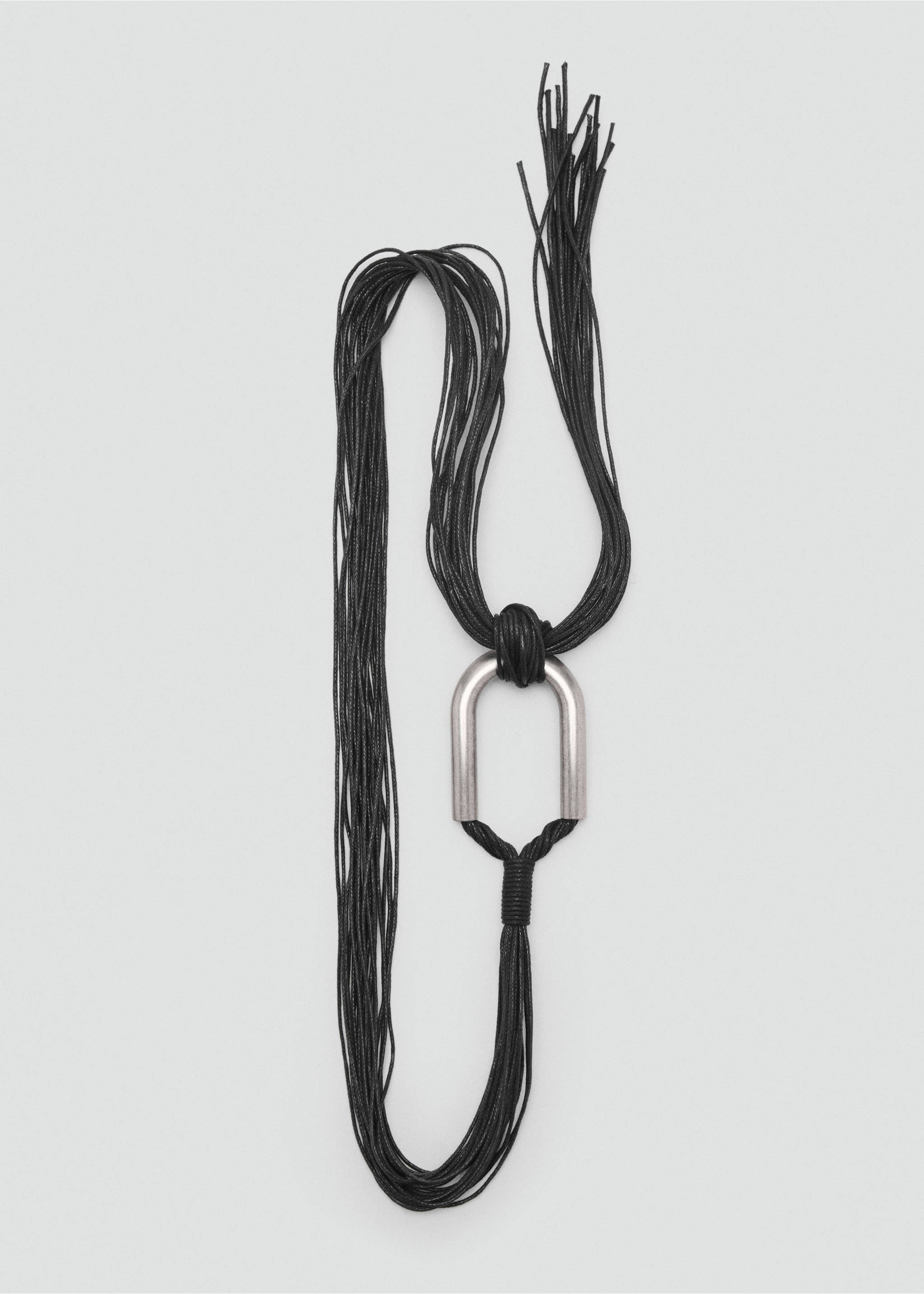 Rope belt with buckle - Details of the article 2, Black. Ref: 17015176-00.