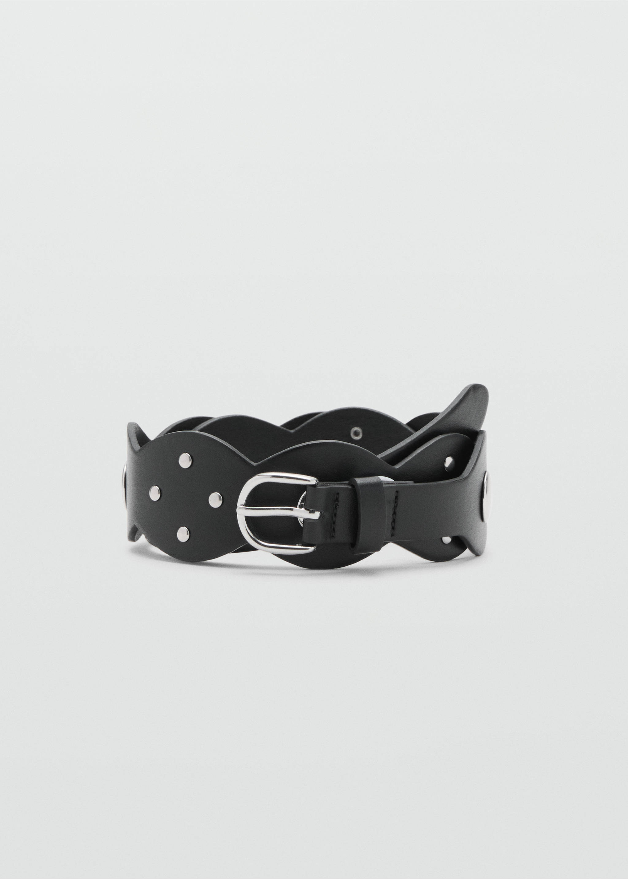Wide studded belt - Article without model, Black. Ref: 17015178-00.