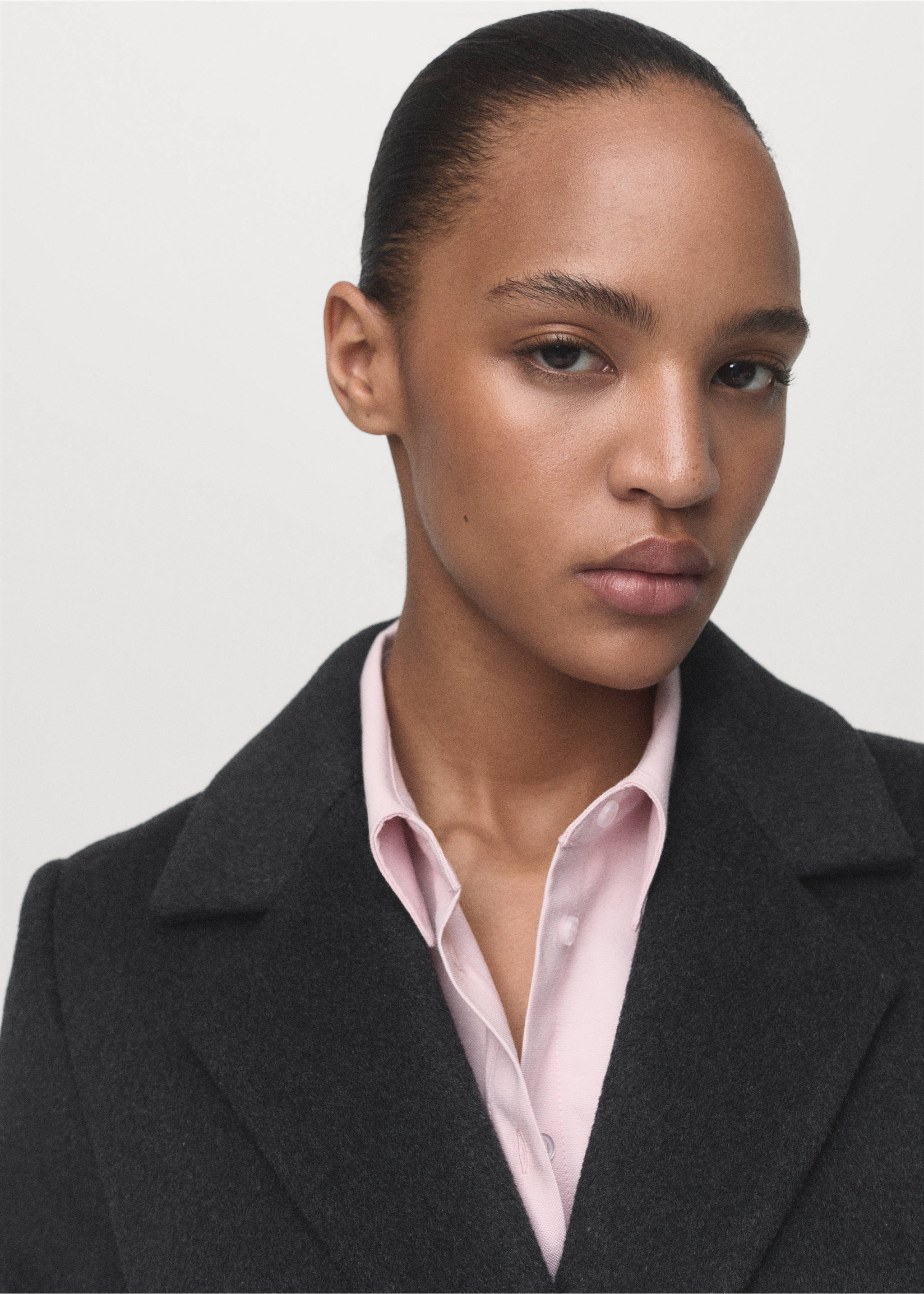Double-breasted wool coat - Details of the article 1, Grey. Ref: 17015800-00.